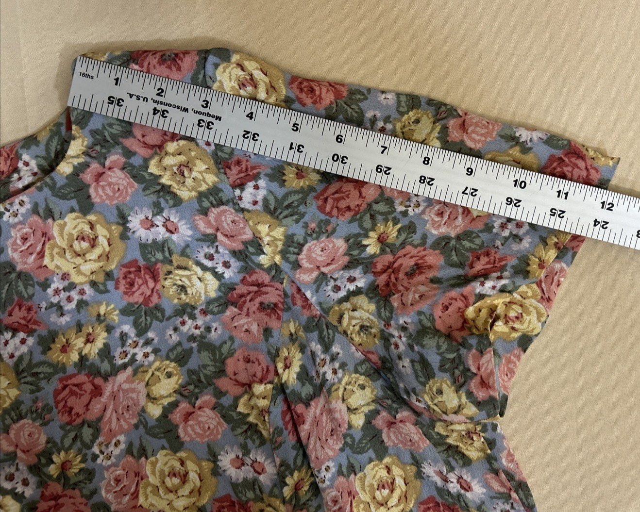 Vintage 90s Y2K Blue Floral Maxi Dress BOHO modest Prairie Cottagecore No Brand