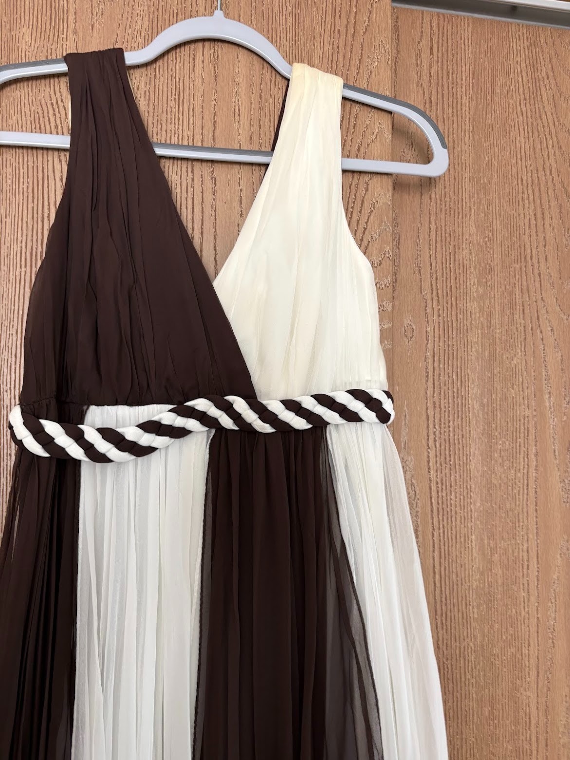 vtg 1960’S-70’S Chiffon Plisse Grecian style Handkerchief dress XS