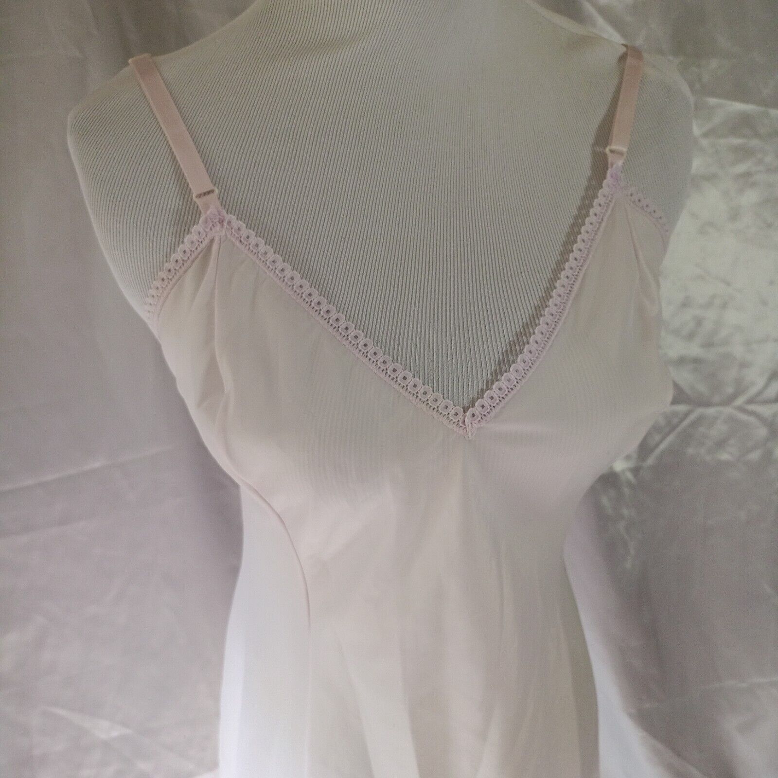 Vintage Barbizon Daffreda Full Slip Lingerie Lace Poly Nylon Size 36