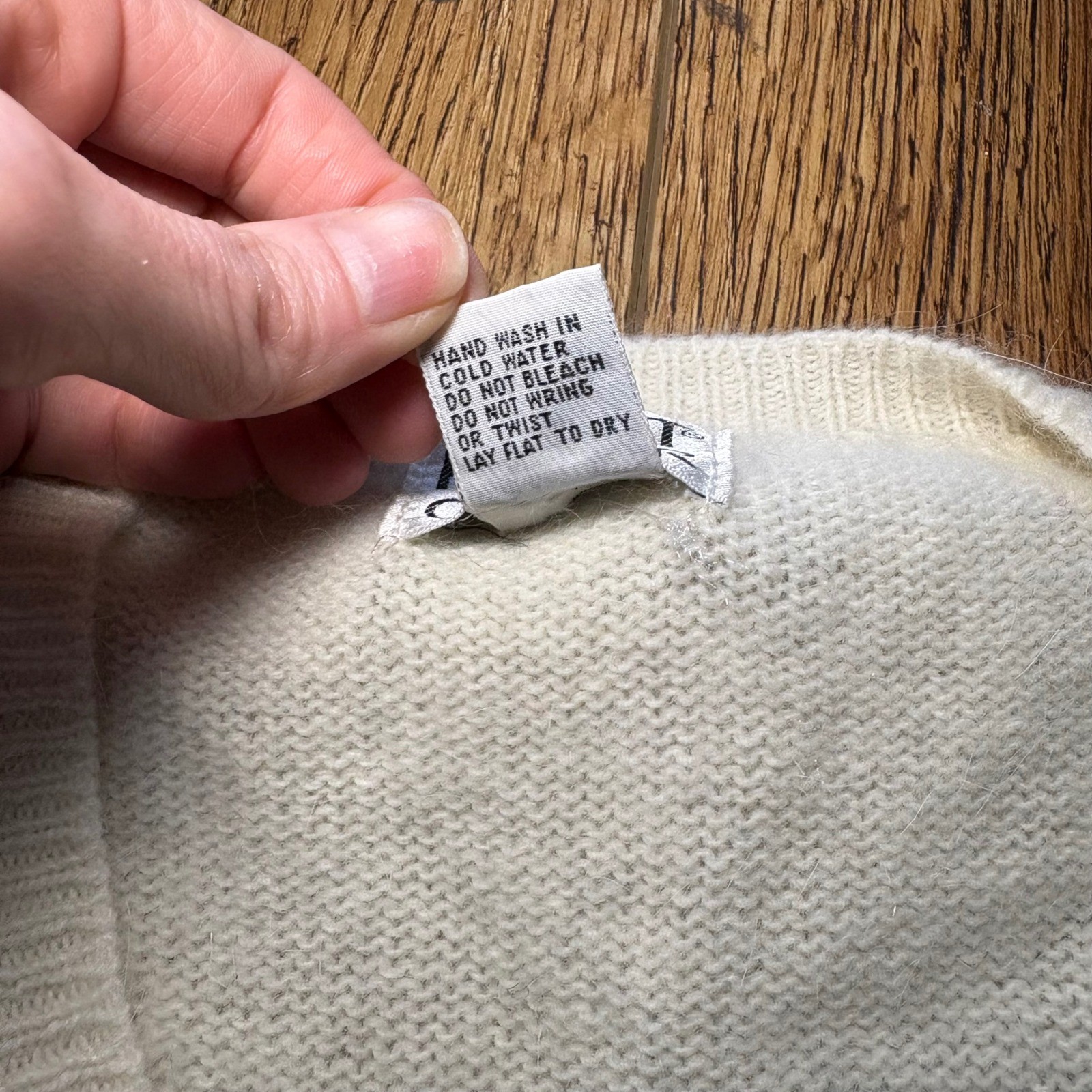 VTG 80s Koret Angora Lambswool V-Neck Sweater Vest Plus Size 24W Retro 3X Ivory