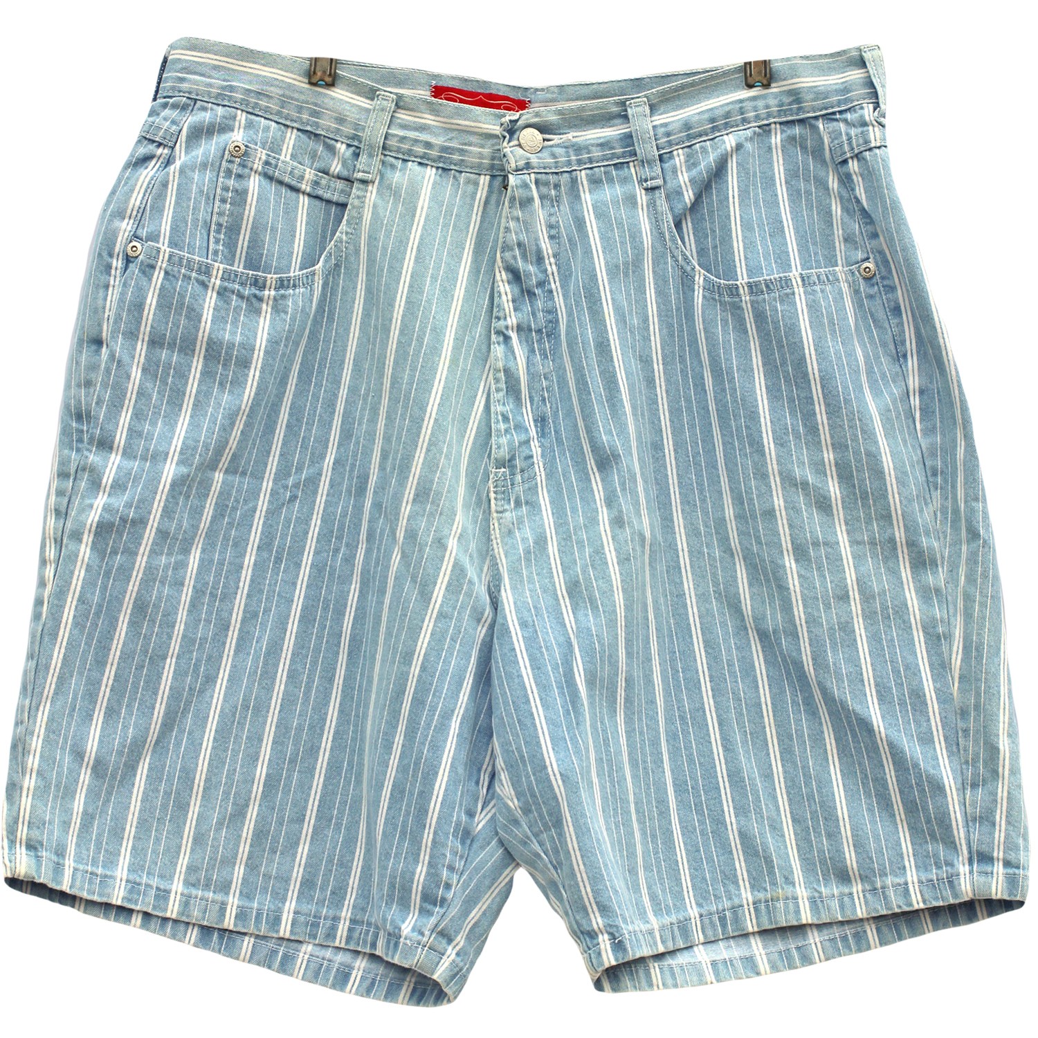 Venezia Vintage 1980s Blue White Striped Denim Mom Jeans High Waist 16