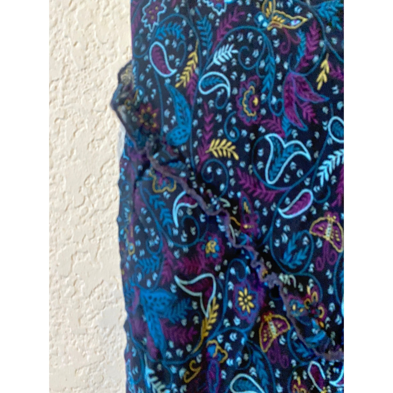 VTG Silk Land Skirt M Dark Paisley Silk Ruffle Hem Asymmetric Y2K Fairy Grunge