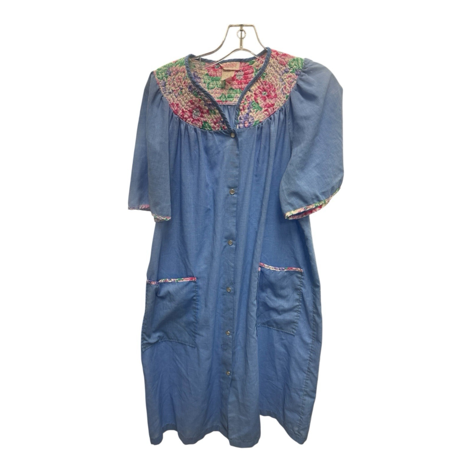 Sears Carriage Court Blue M House Patio Dress Robe Duster Lounger Granny Core