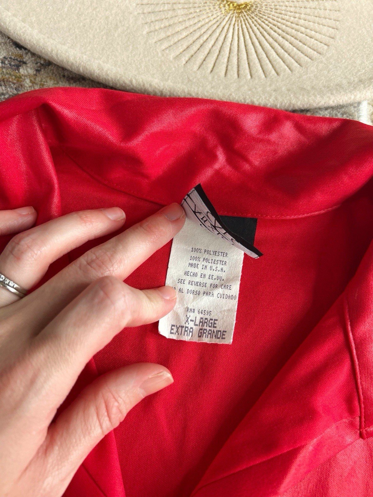 Vintage Anxiety Cafe 90s Red Faux Pleater Top XL