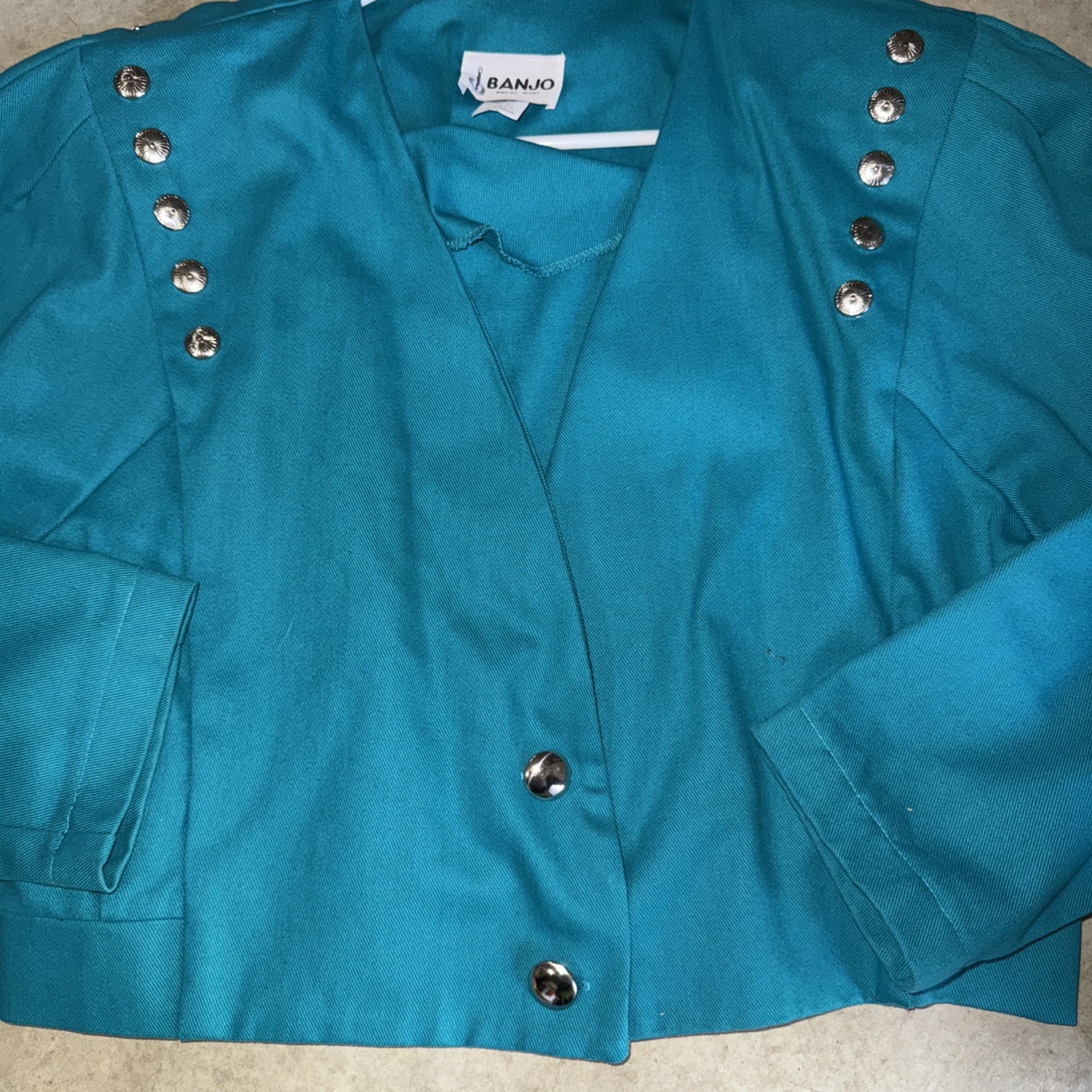 Banjo Ladies Teal Jacket XL Western Classic Trendy Show Dallas Vintage Cowgirl