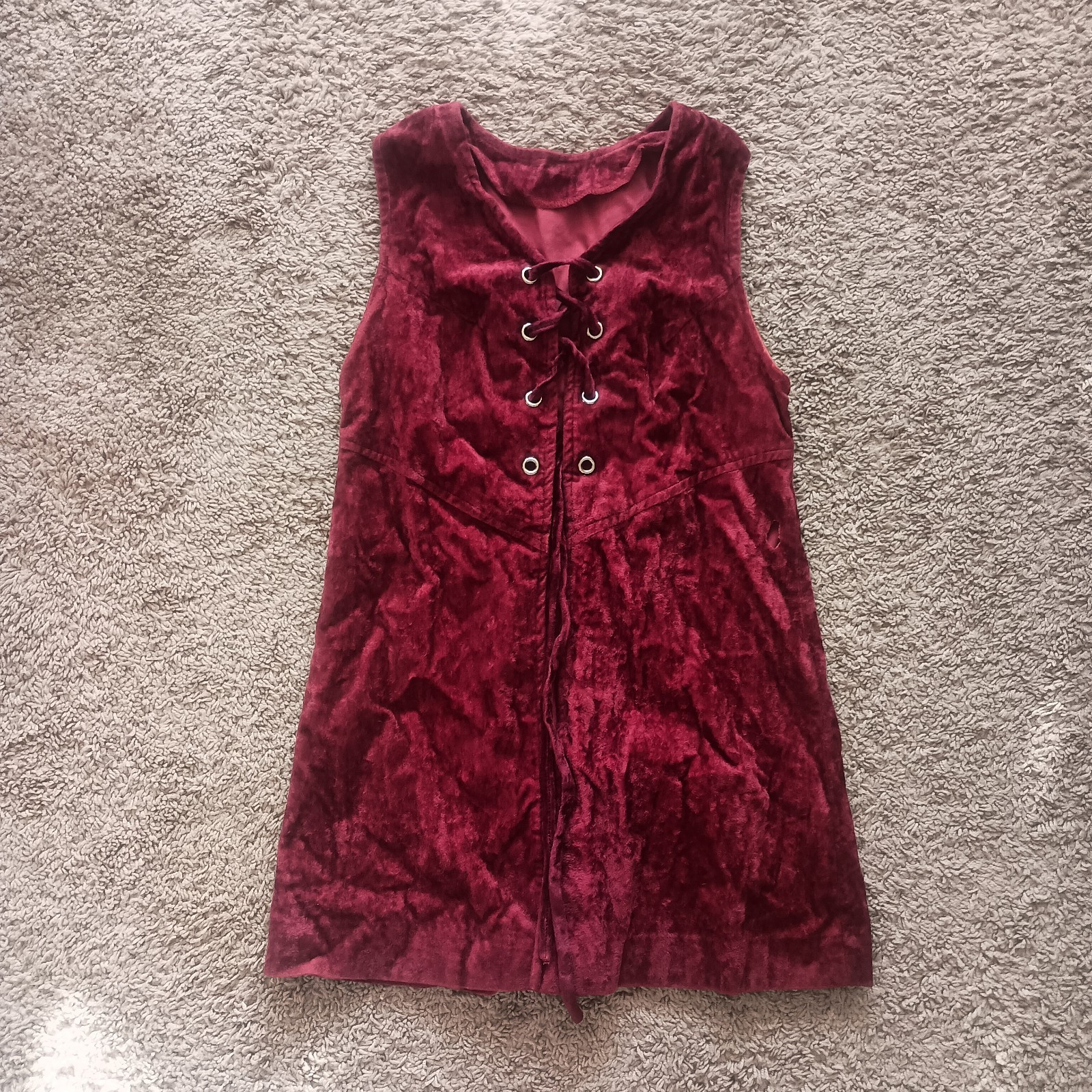 Vintage Handmade Velvet Renaissance lace up Vest Dress