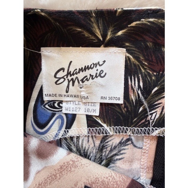 Shannon Marie Vintage Hawaiian Surfboard Print Cotton Mini Dress Brown Size 10/M