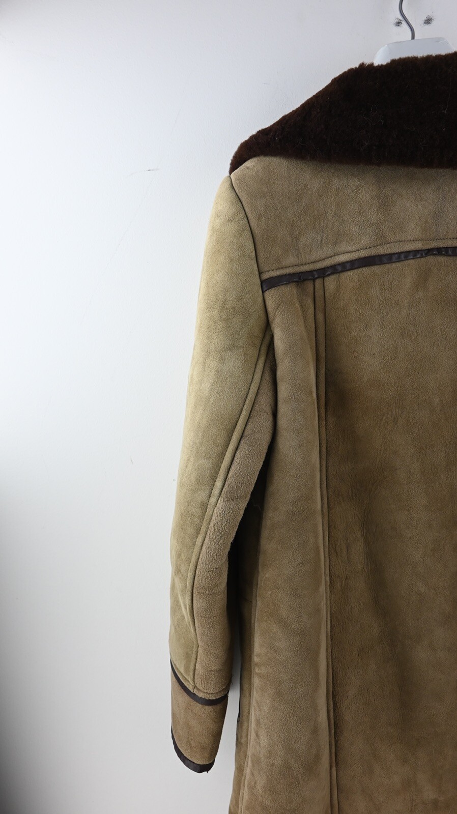 Vintage Macalistars Goldrush sueded shearling jacket in cocoa brown size 34/UK12