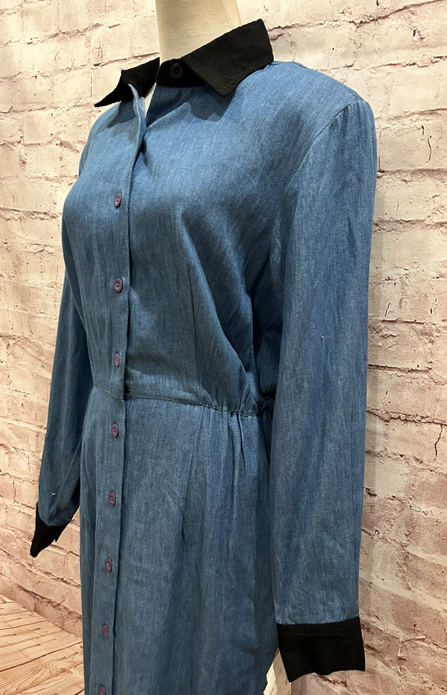 Vintage Country Wear Clothing Company Dress Size 12 90s Denim Chambray Cottage