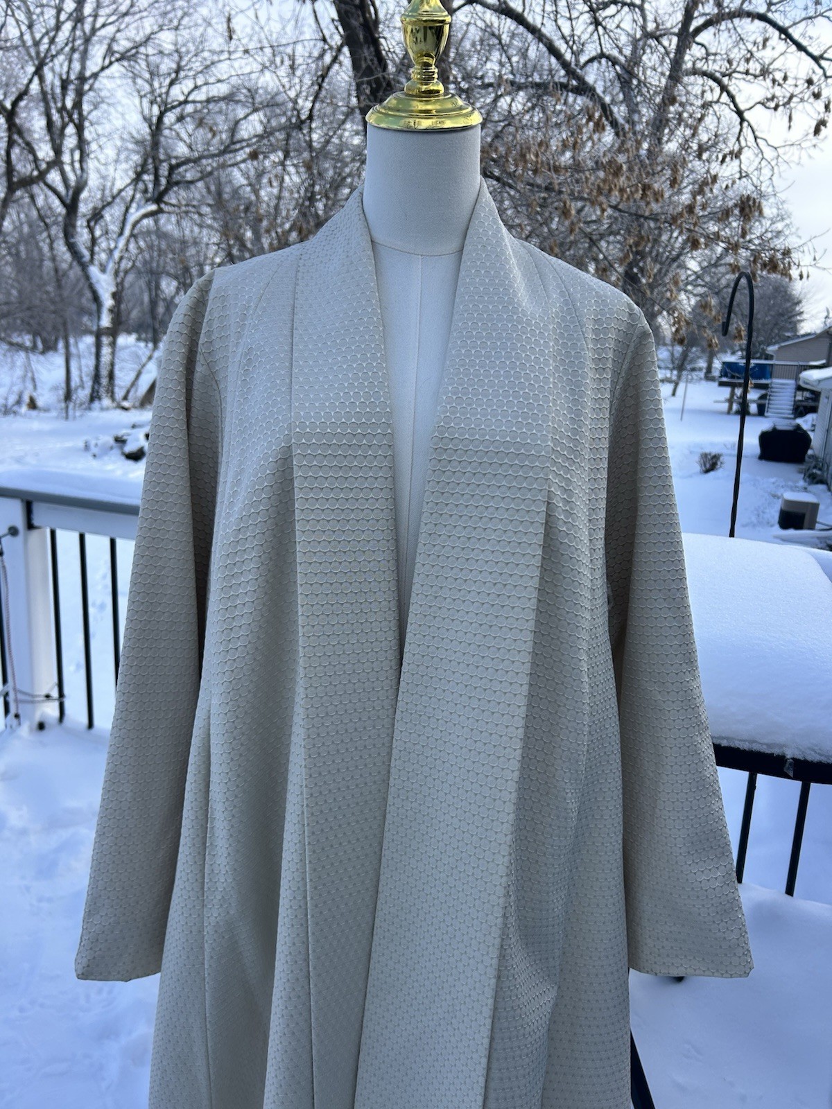 Vintage Cee-Dee Trademark Lined Swing Coat Cream Color With Side Pockets Size 12