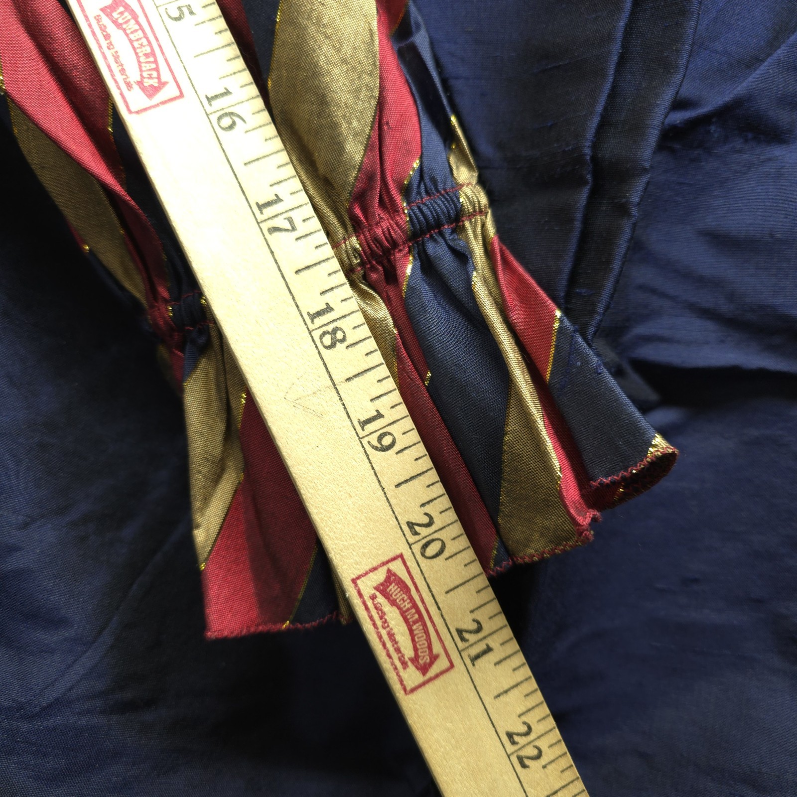 Vtg THAI SILK 3 pc Set Long Skirt, Long Sleeve Blouse, & Pants Gold, Red, & Blue