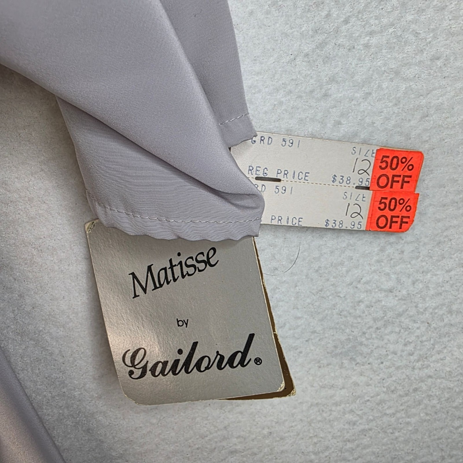 Vintage 80s Gailord Matisse Crepe De Chine Blouse 12 Dove Grey Pleated Feminine