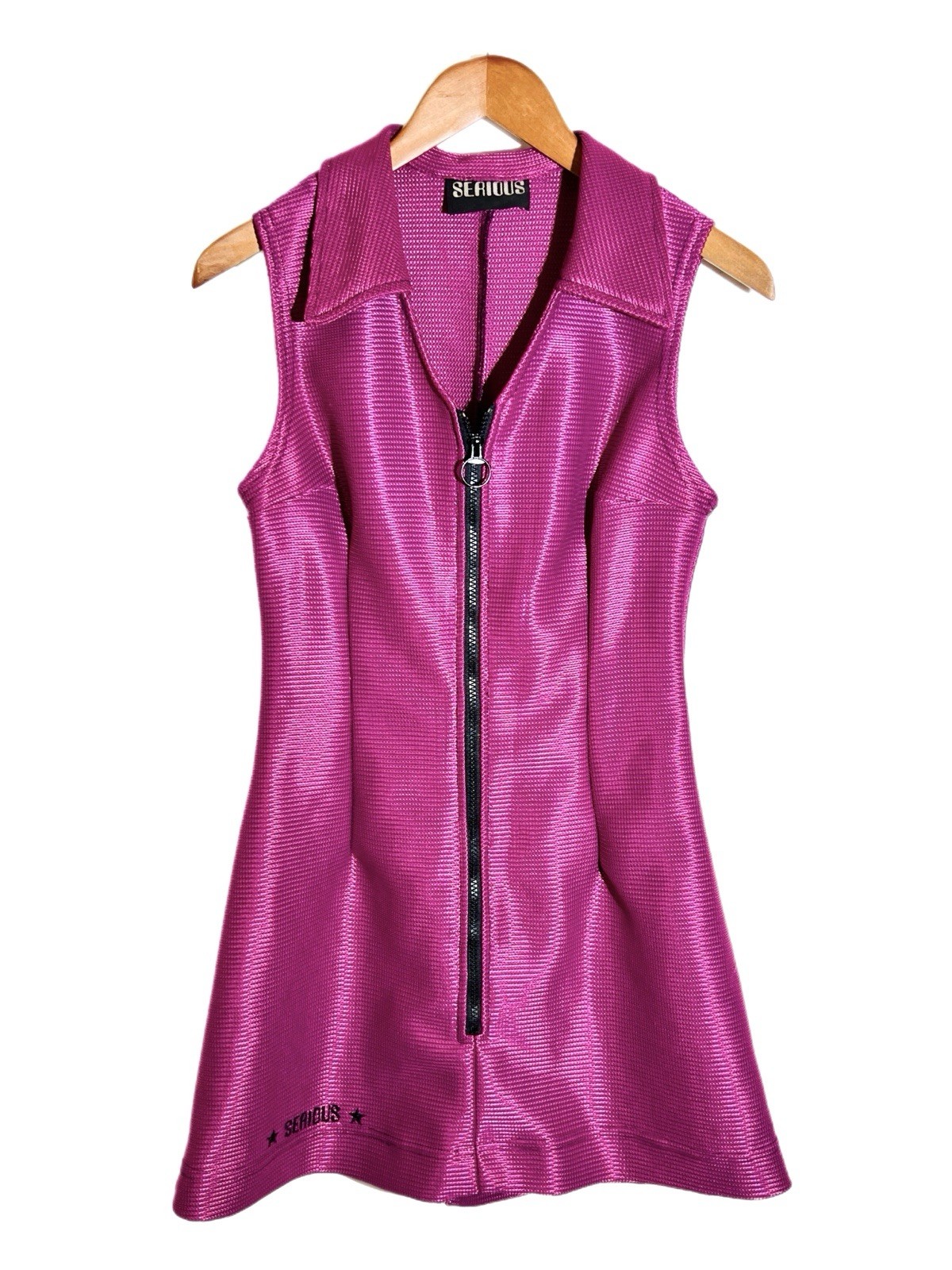 1990s SERIOUS LA Fuchsia A-line Dress, Sz M