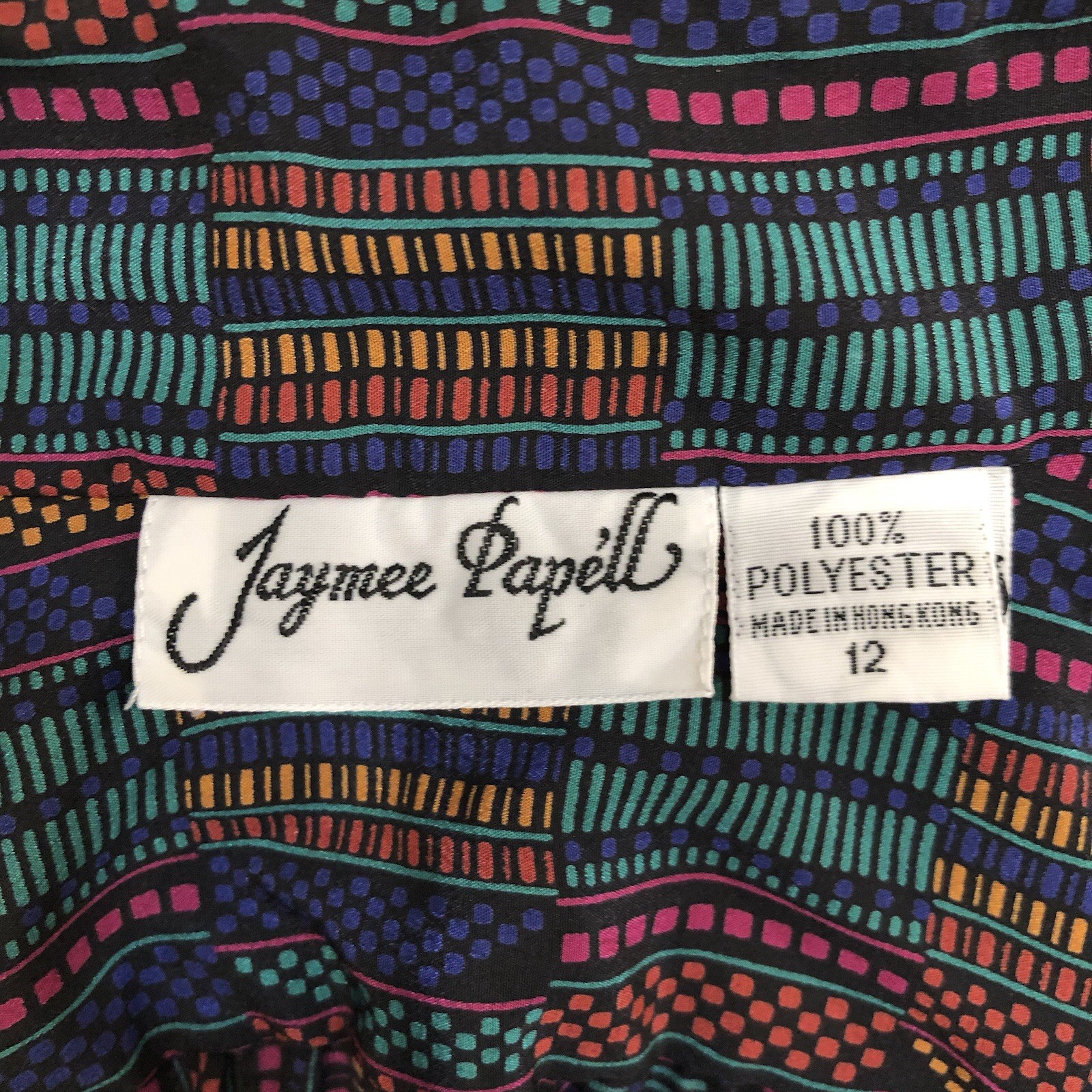 Jaymee Papell Vintage Blouse, 12, Multicolor, Button Accents