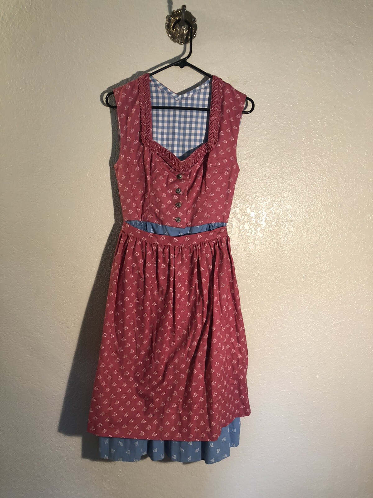 Vintage Hand Made Apron Dress Like Gunne Sax FREE SHIPPING