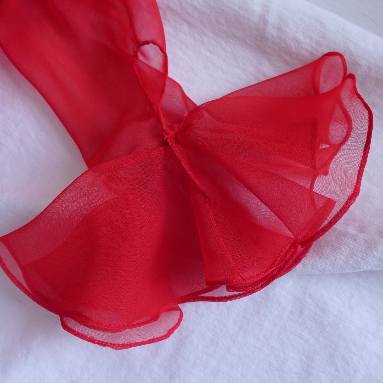 Stunning rare vintage 70s Jill Richards red chiffon ruffle maxi dress gown