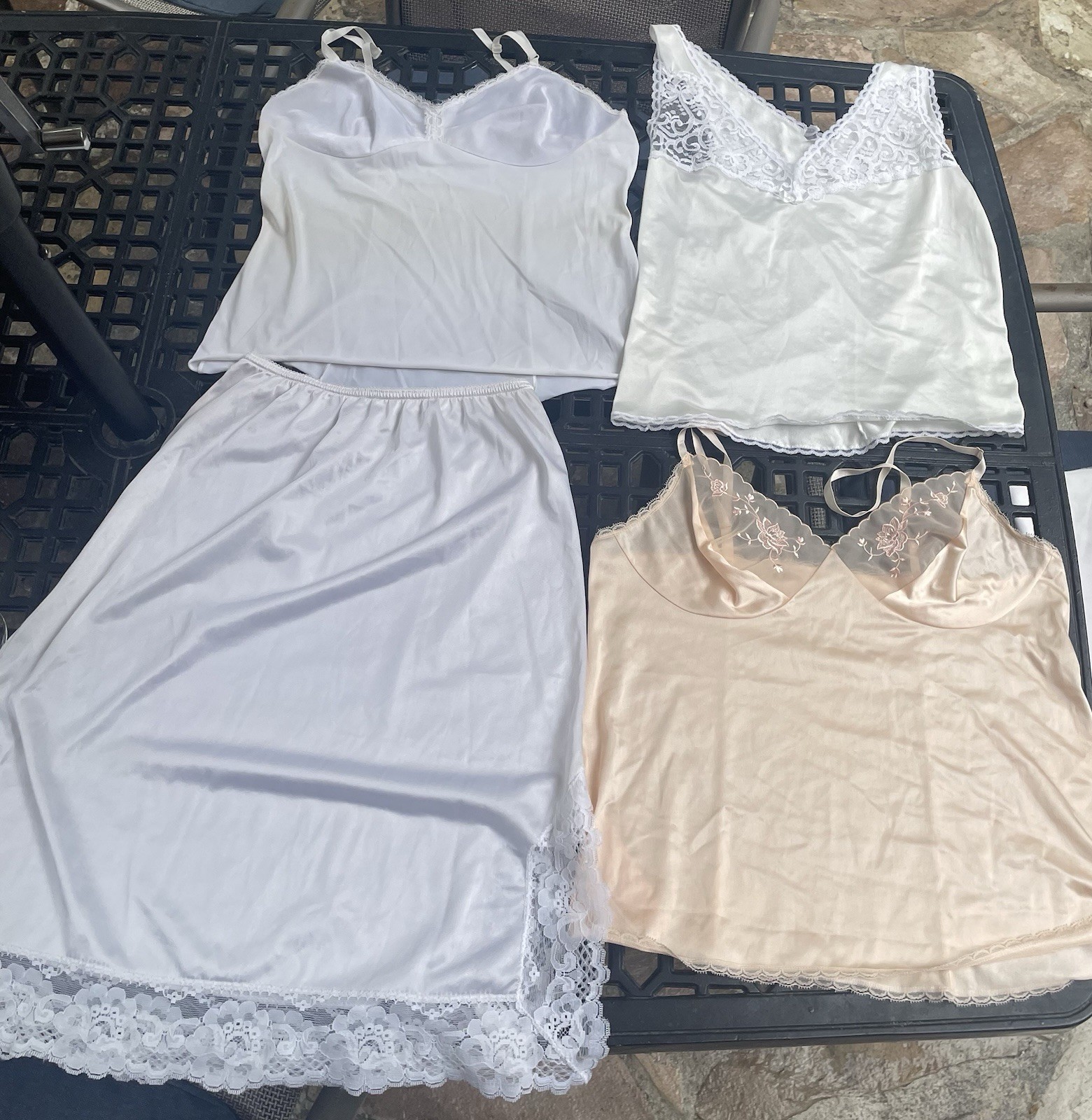 Vintage Lot Lingerie Babydoll Cami Camisole Satin Silky Boudoir Slip Small S