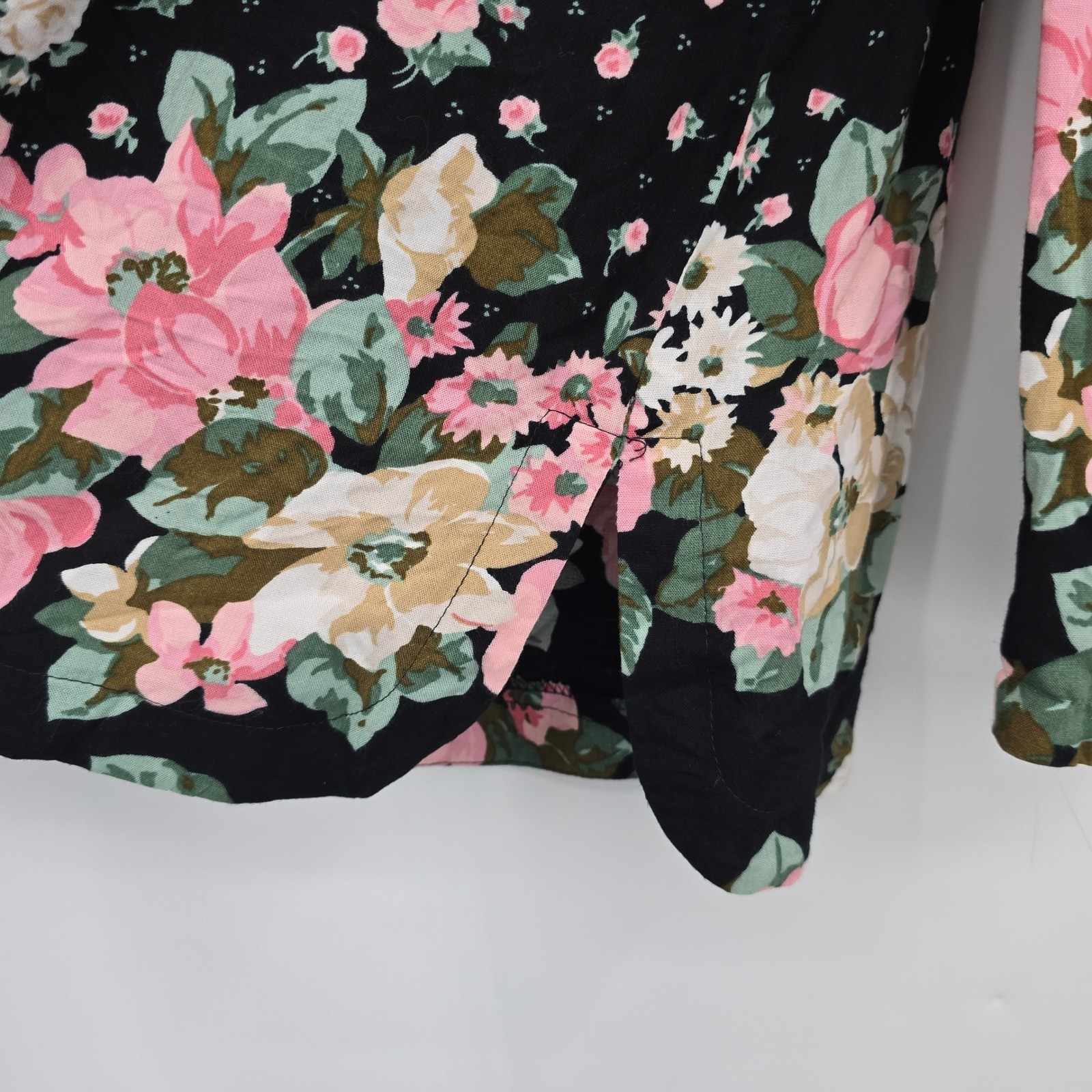 Vintage Damon Dress Floral Blouse Long Sleeve Top Size 16 Made USA Cottage