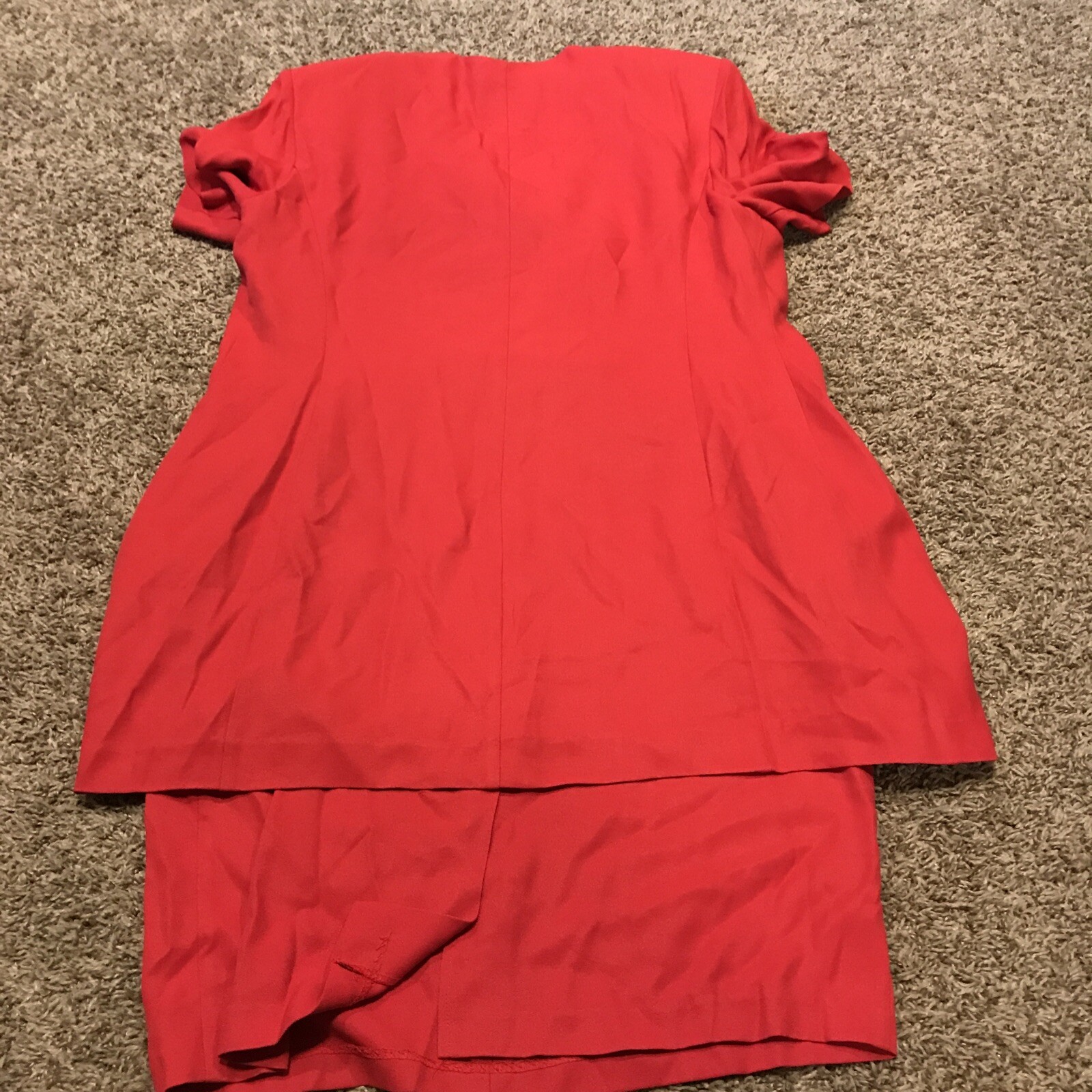 vtg R & M richards womens size 14 red button up dress b11