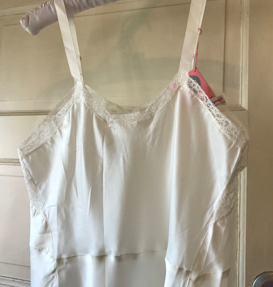 NOS NWT True Vintage Seamprufe Full Slip White Paper Tag 34