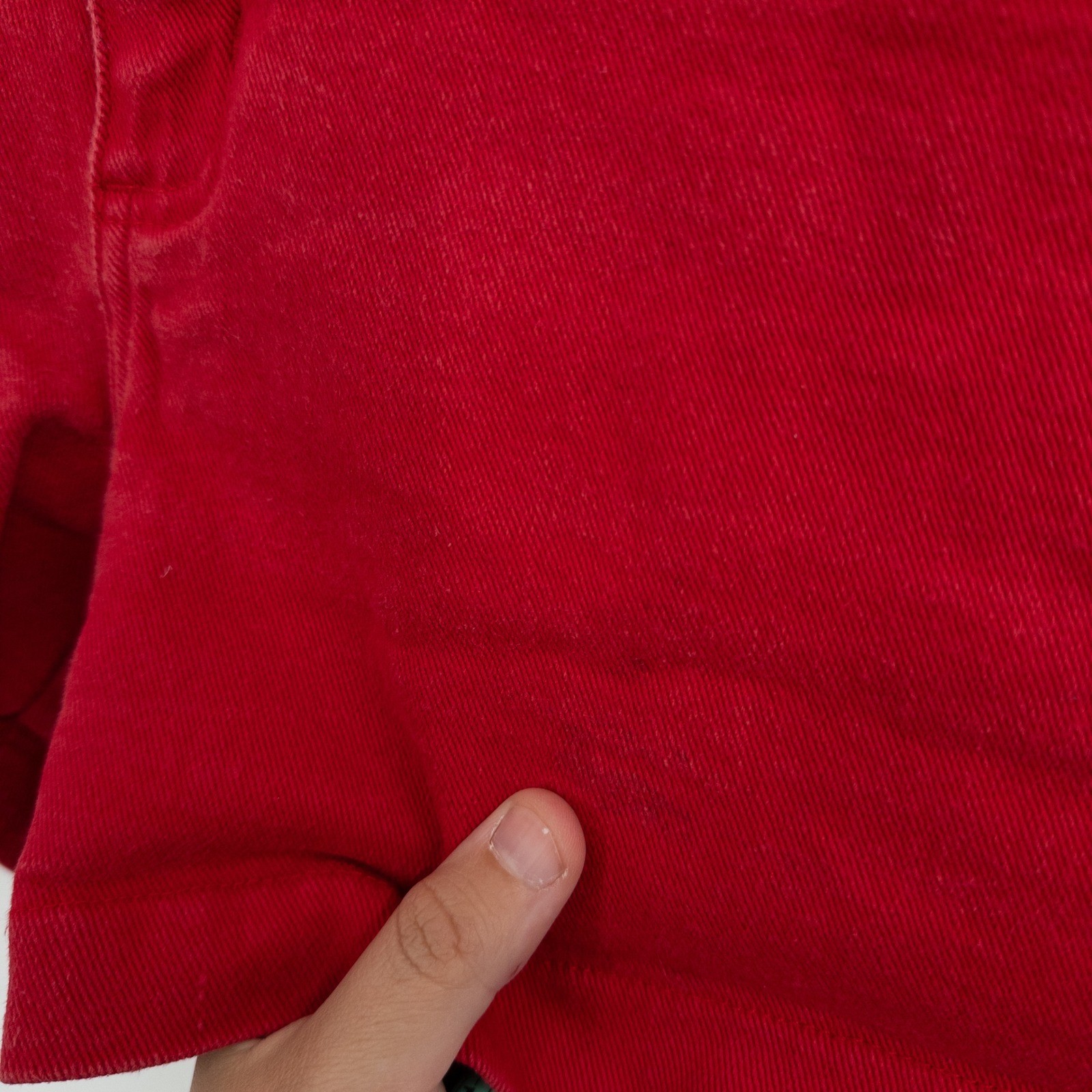Vintage 90s Red Denim Shorts Womens L High Rise Mom Retro Normcore Americana