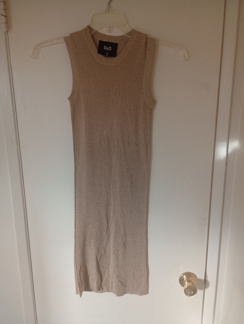 Dolce and Gabbana Gold Lurex Dress and Cardigan Set with Belt Evening Dress XS/S