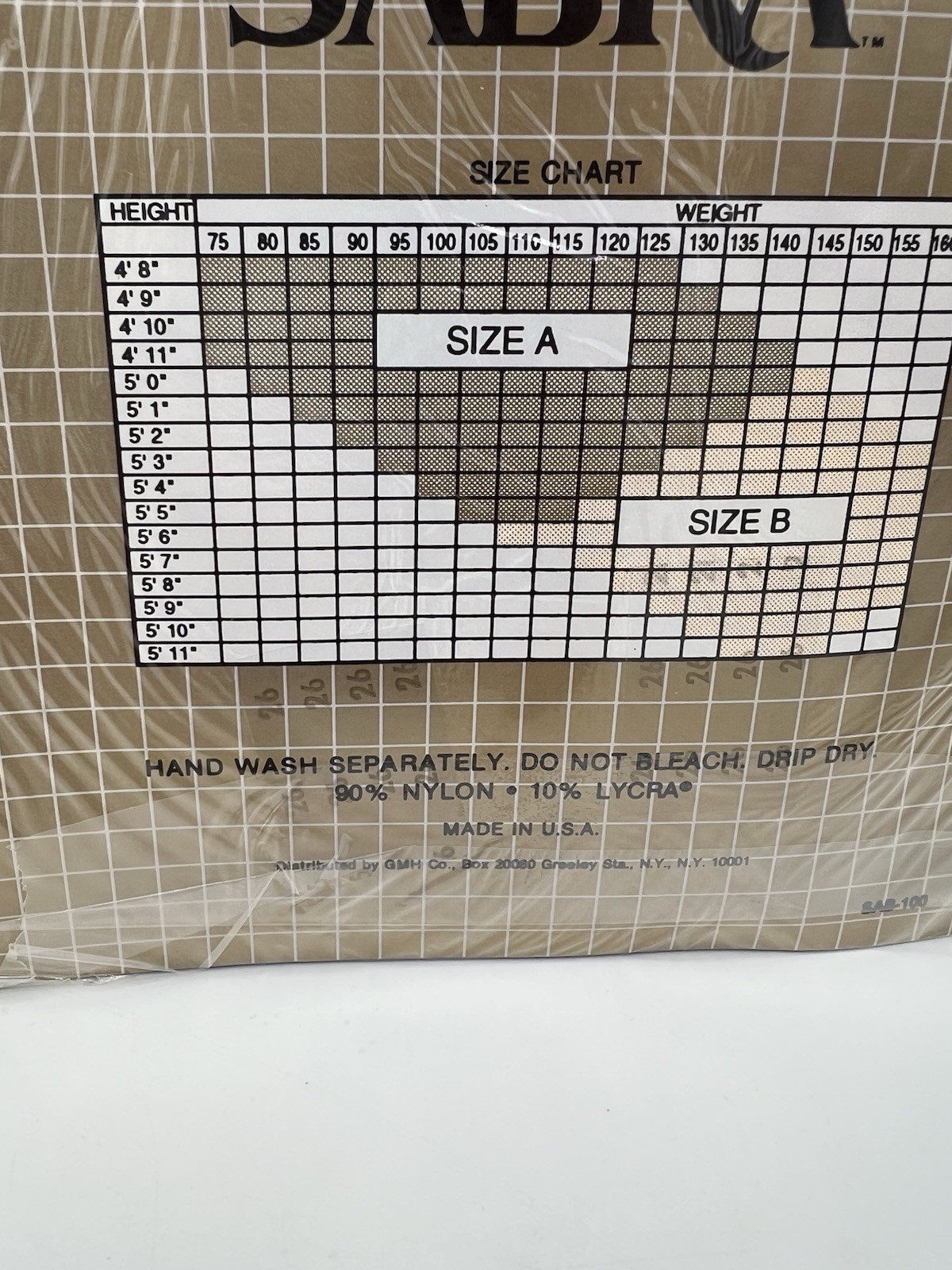 2Vtg Sabra Lycra Sensation Sheer To Waist Pantyhose Off Black Size B 125-160 Lbs