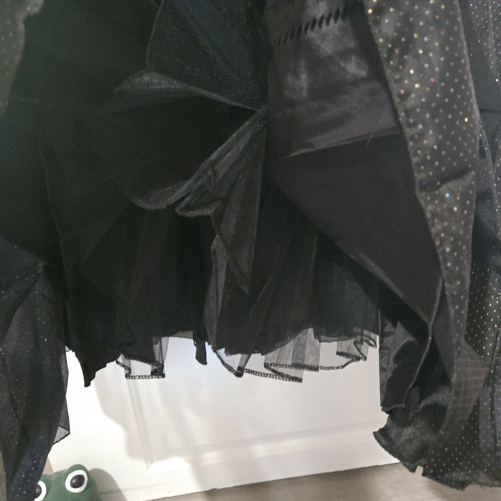 Vintage Mike Benet Formals Black Shimmer Polka Dotted Dress, SIZE 10