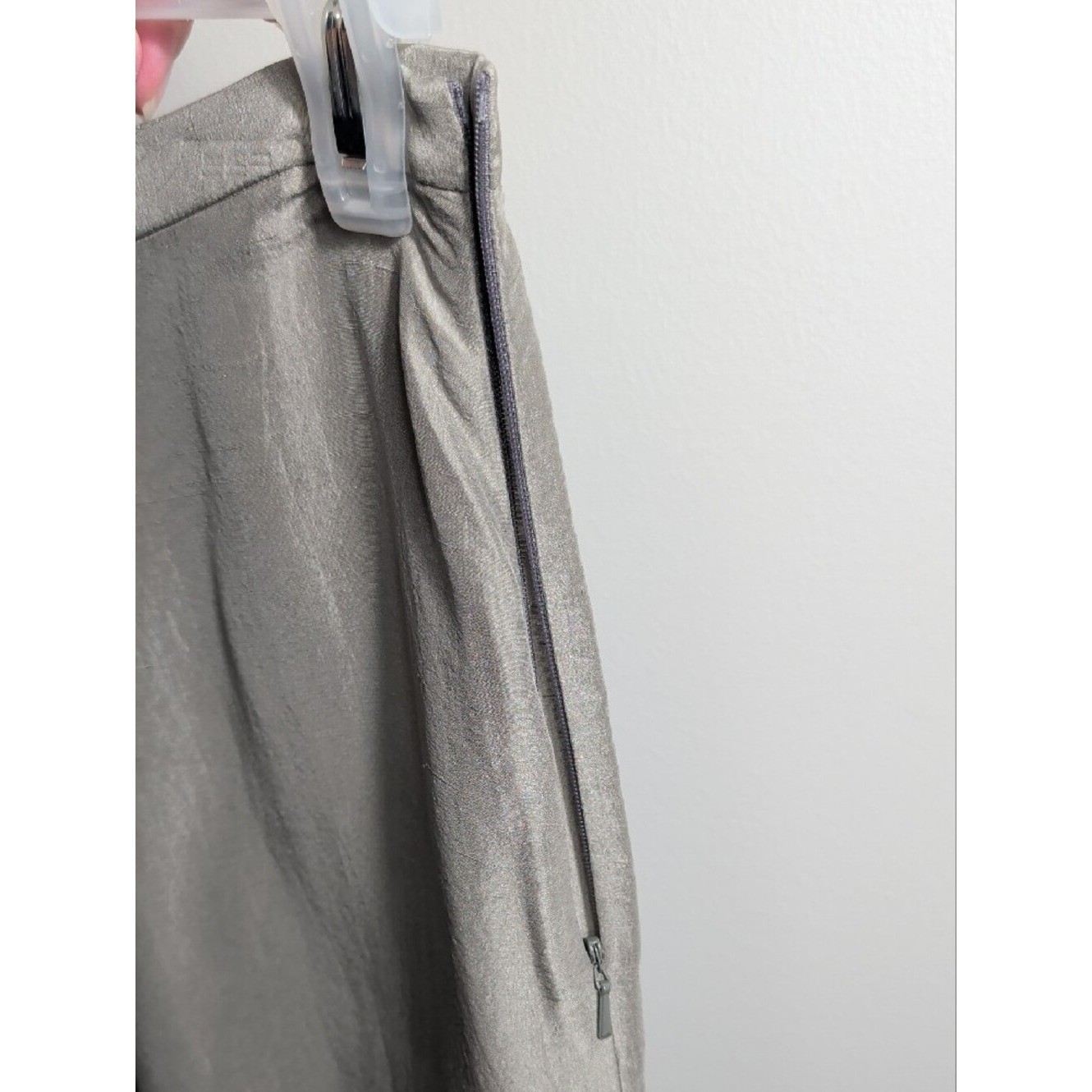 Vintage 90s Eileen Fisher Wide Leg Silk Pants Taupe NWT Small Old Money Luxury