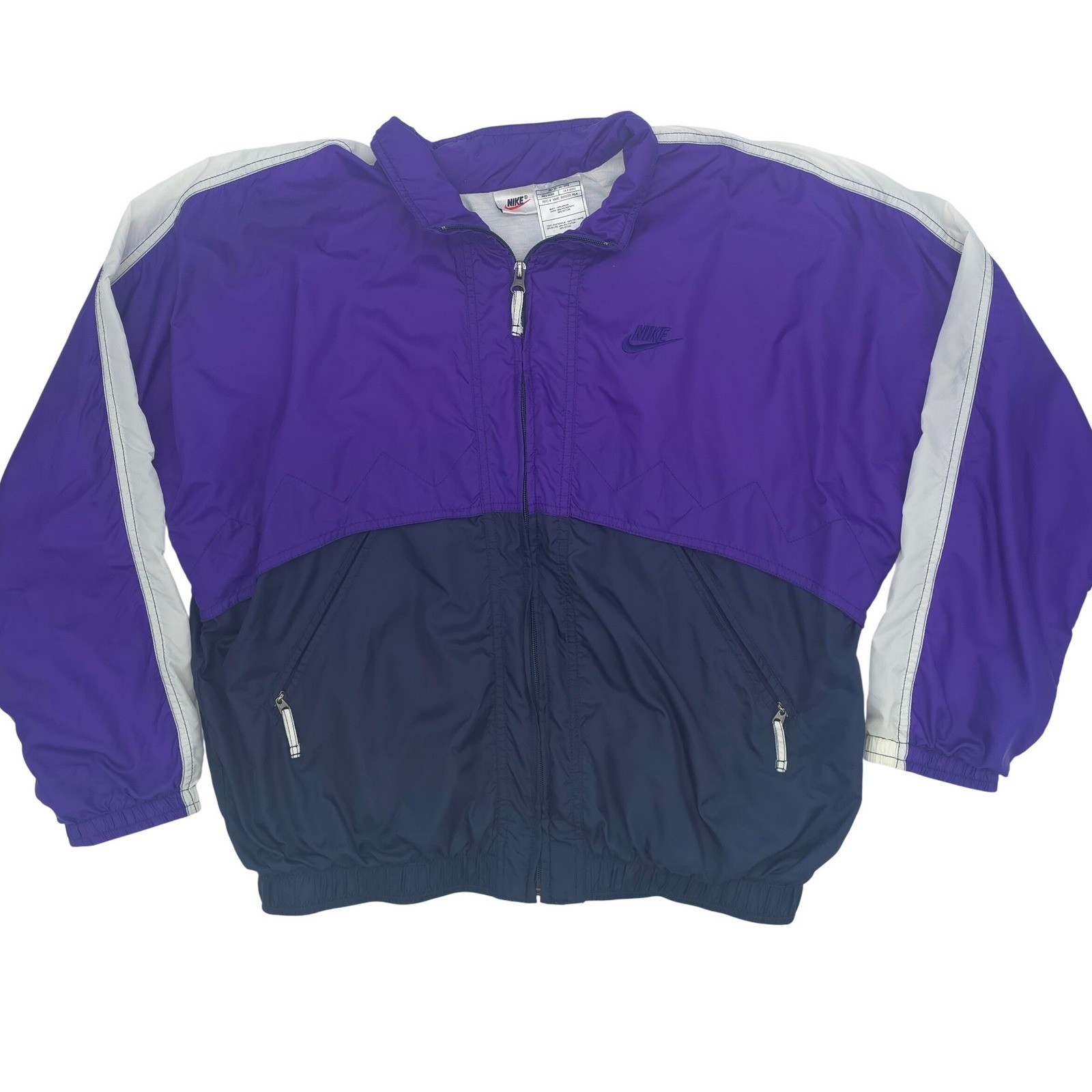 Vintage 90’s Nike Windbreaker Jacket Purple White Black Colorblock Size Medium
