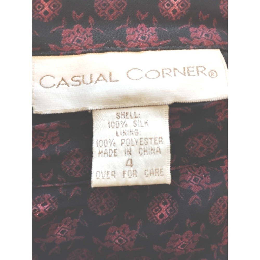 🖤Casual Corner Vintage Red Black Silk office siren dark academia preppy 90s