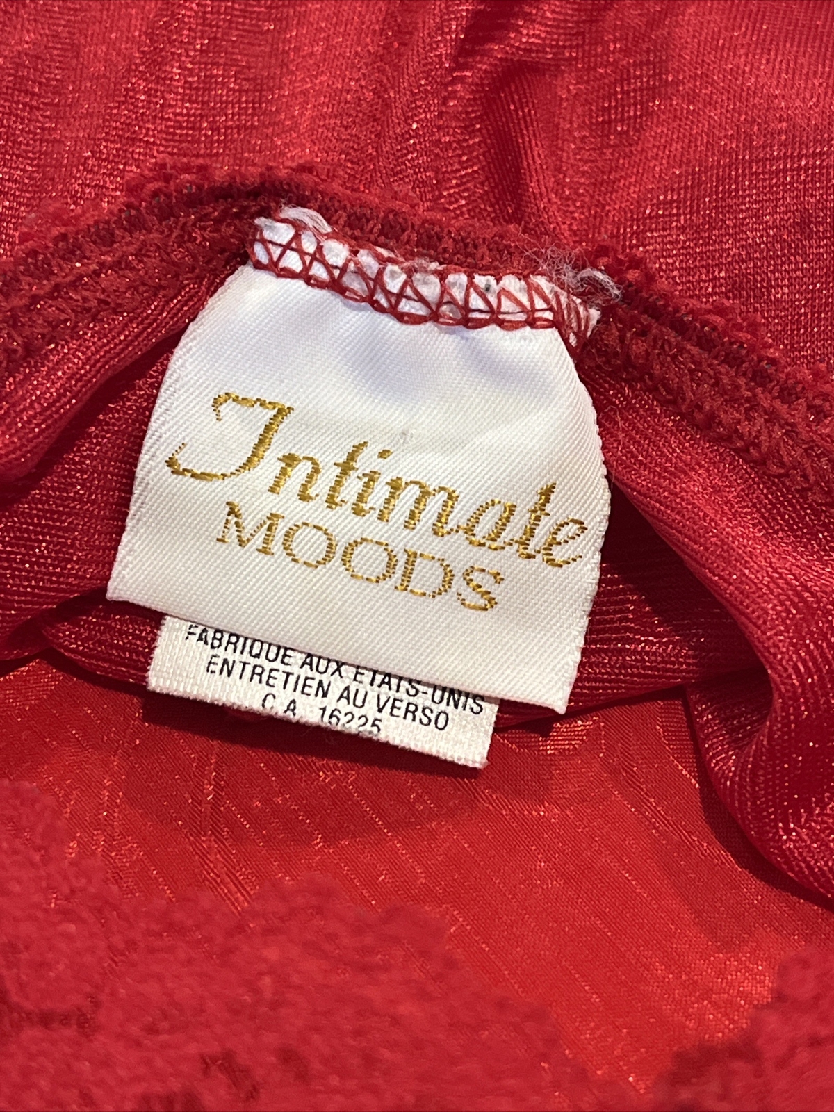 Intimate Moods body suit Women’s M Red vintage lingerie lace trim Romantic