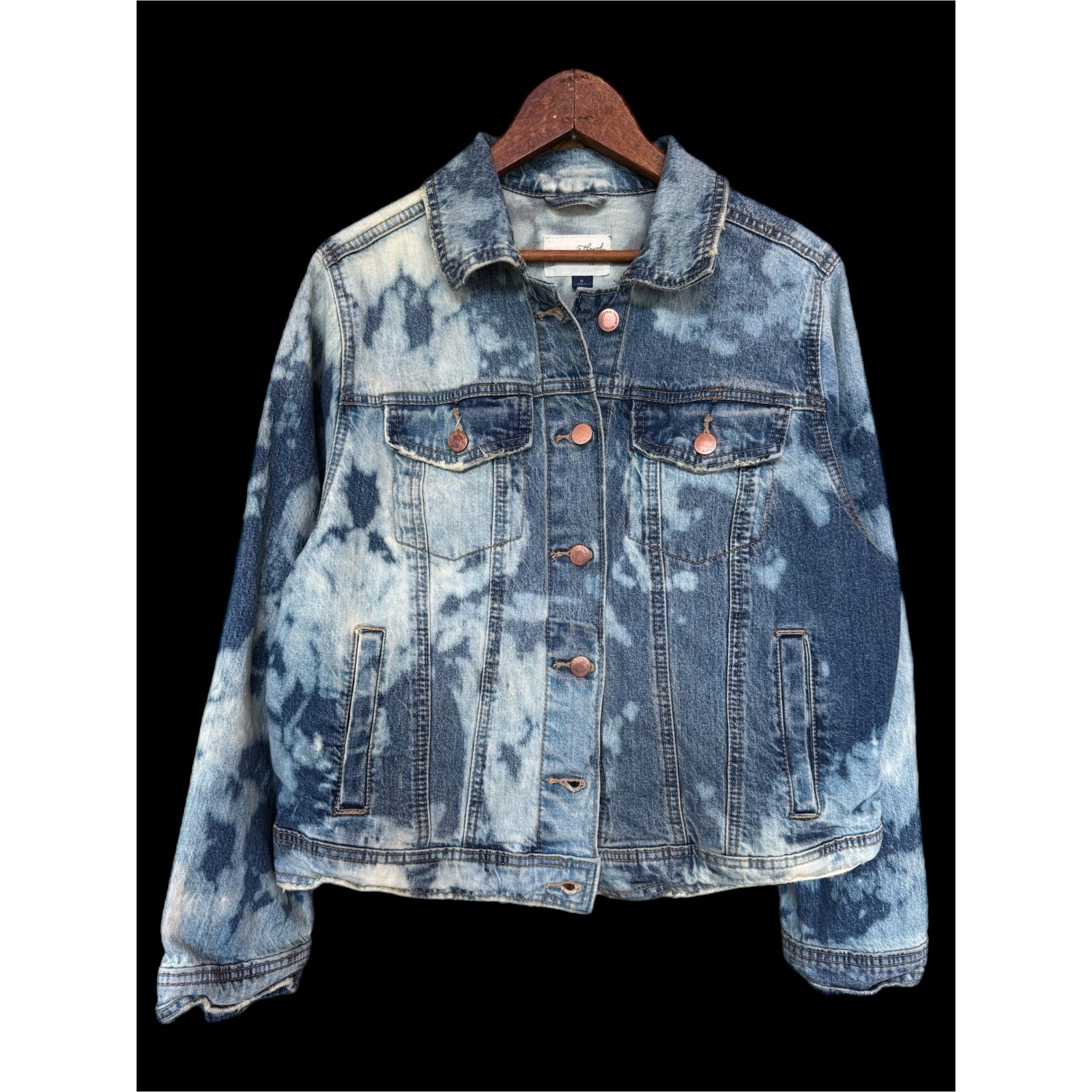 OOAK Bleached Owl Denim Jacket Give A Hoot Don’t Pollute Art Medium