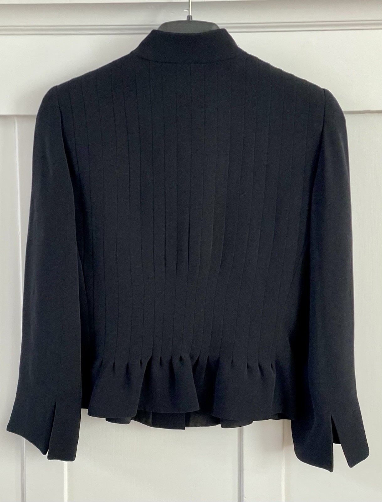 Vintage Giorgio Armani Le Collezioni black Silk Cady Cropped Jk Sz6 Madein Italy