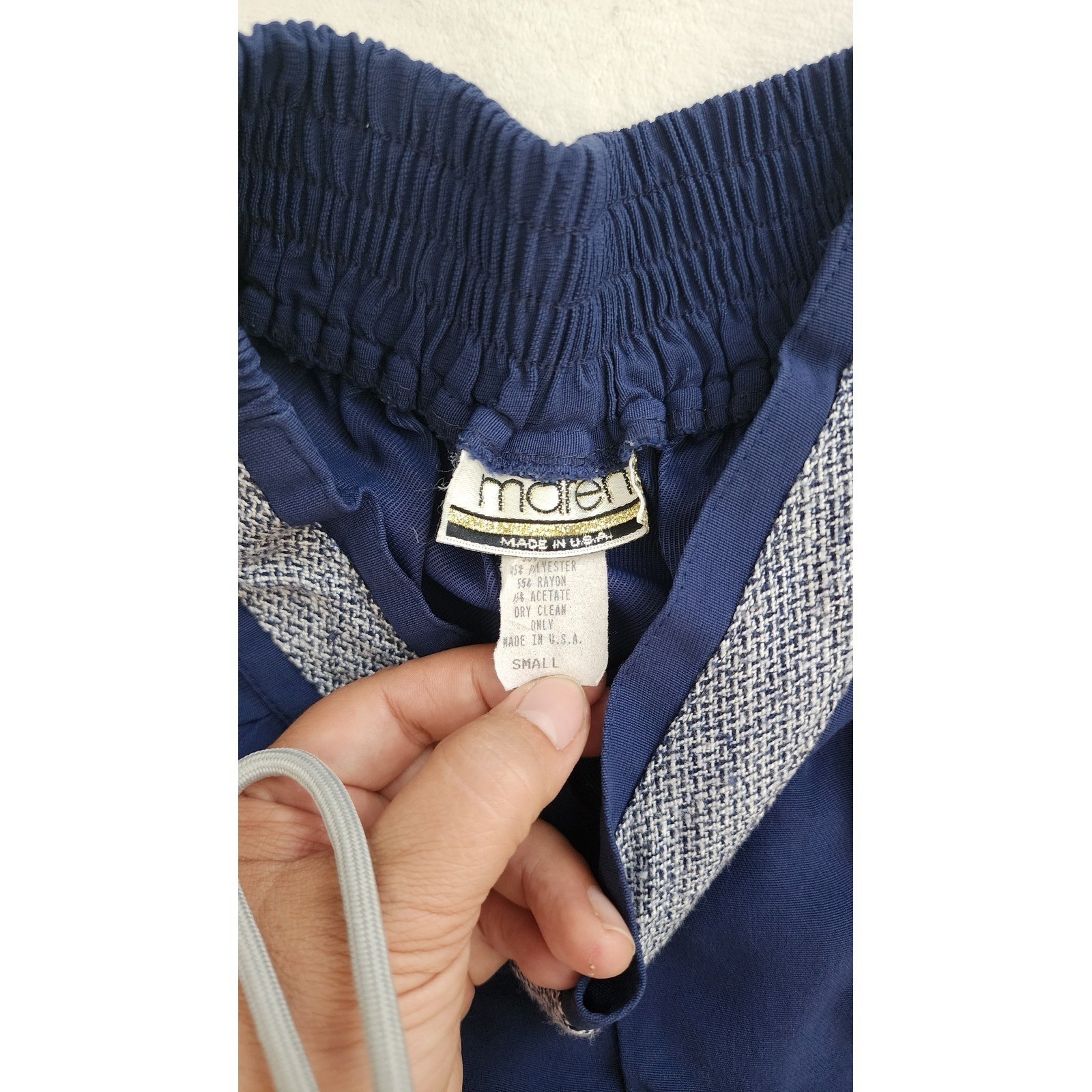 Maren Vintage High Waisted Pleated Tapered Trousers Royal Blue Small Made in USA