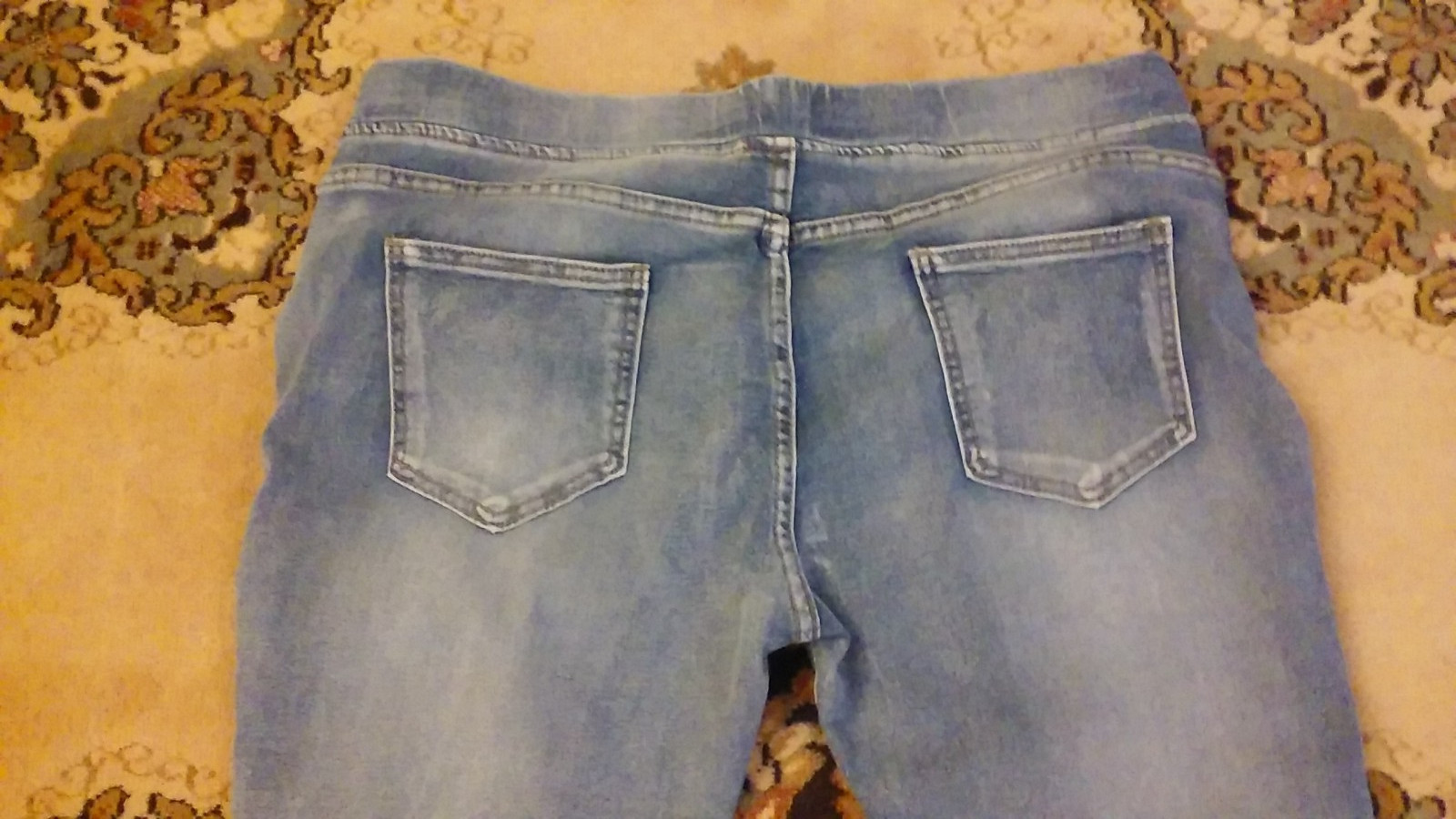 Vintage Denim Blue Capri Pants Light Wash New Metal Button Detail 2XL (Smaller!)