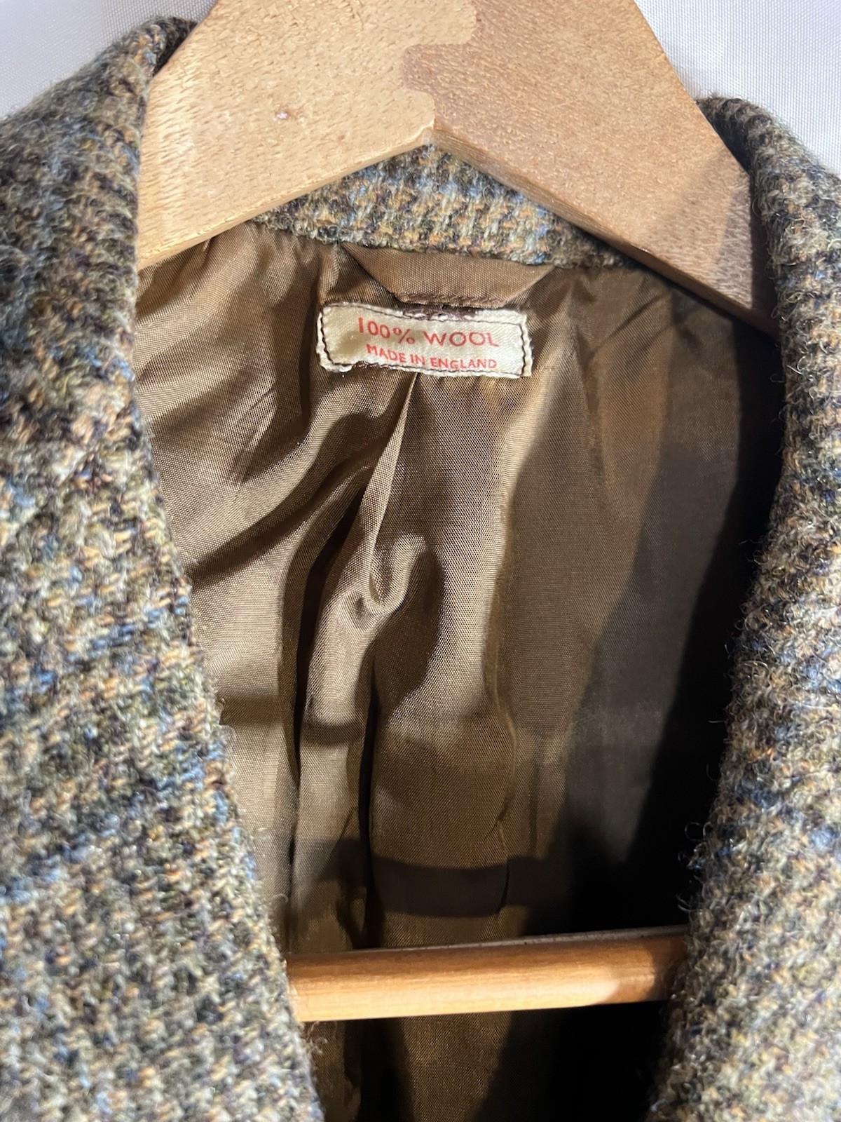 VTG Joseph Magnin Hammersley Wool Tweed Plaid Blazer Jacket England TLC Small