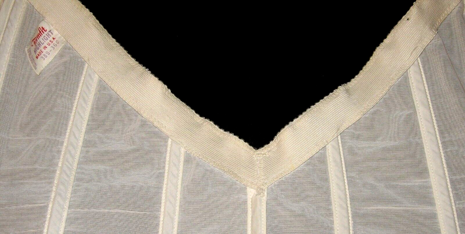 VtG 60s FORMFIT Pinup Corset White Sheer Lace Satin Full-Zip Girdle Garters 36C