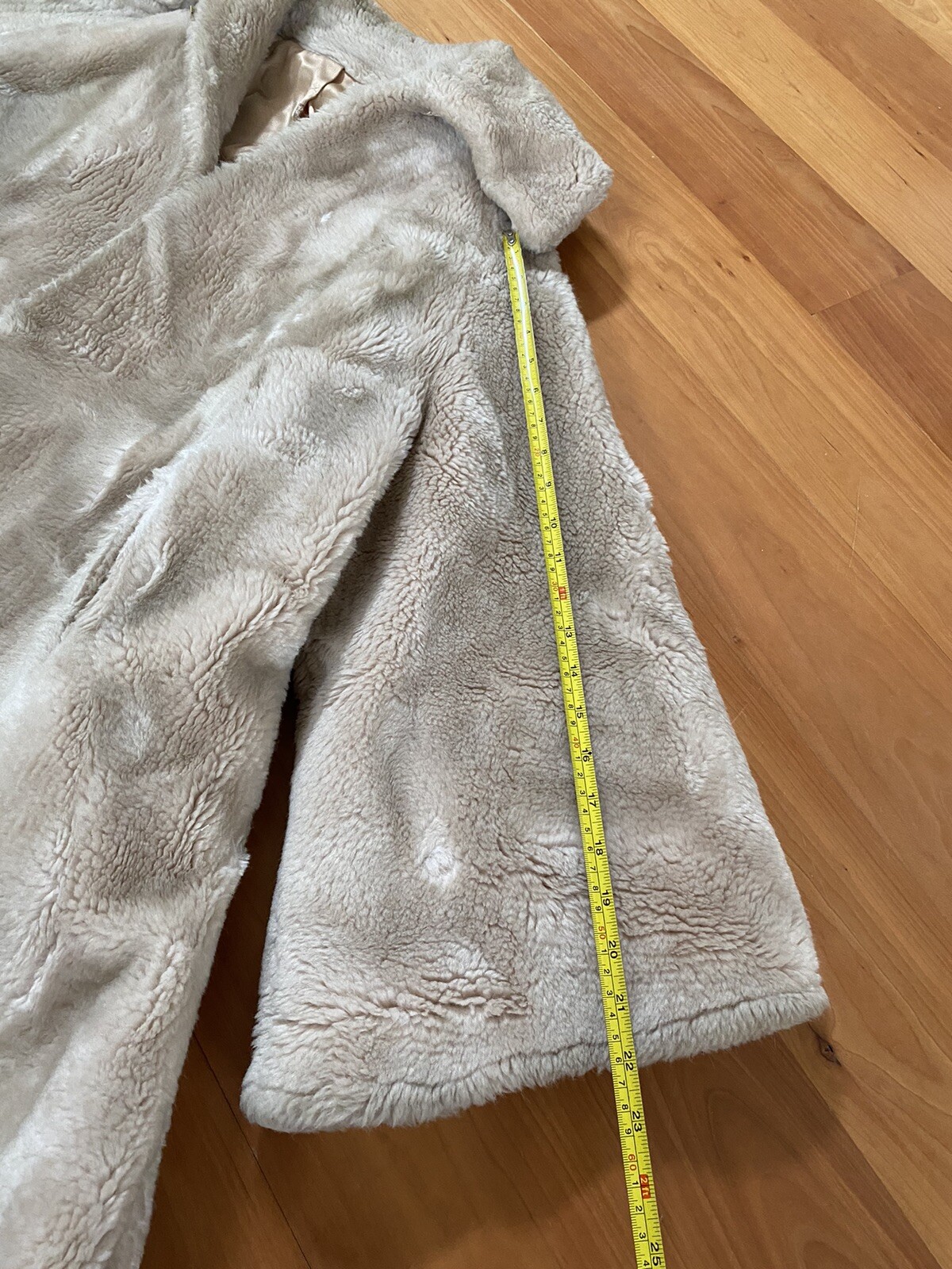 Vintage Coat Imperial Ollegro Tan Beige Faux Fur Mid Length Medium (JK) Womens