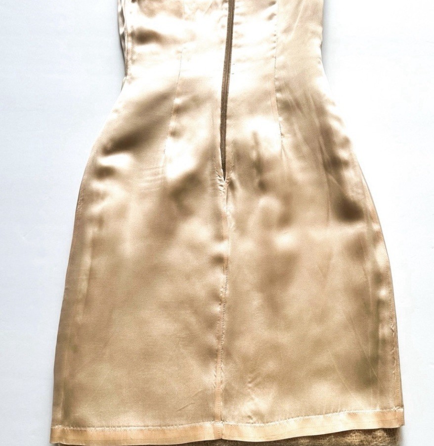 Plein Sud Rare Vintage Fuzzy Mohair/Wool Cream Sheath Dress F 36 US 4 Lined
