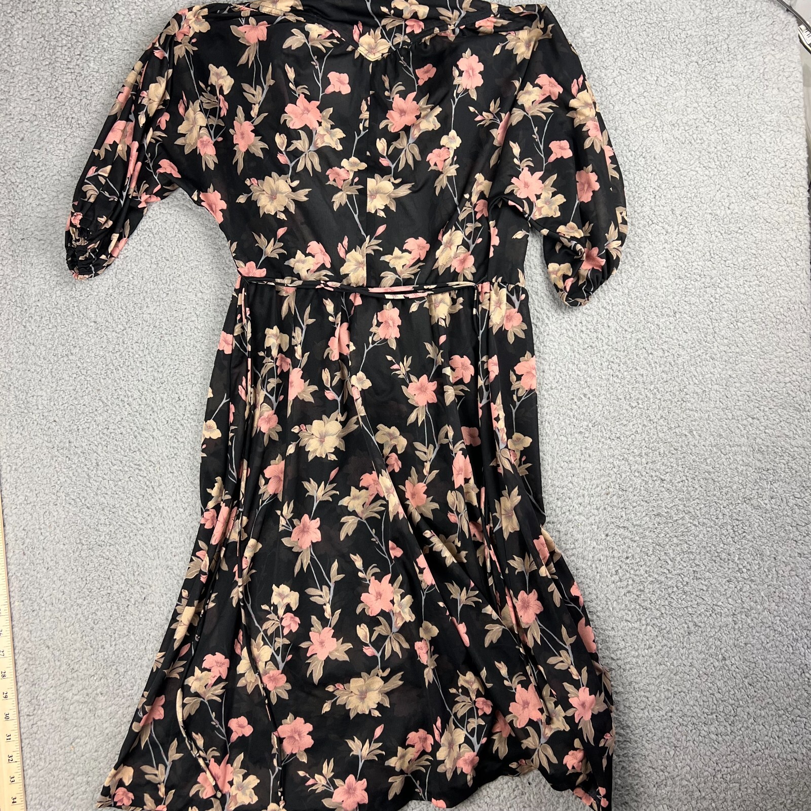 Vintage Country Miss Womens Size 12 Floral Dress Black