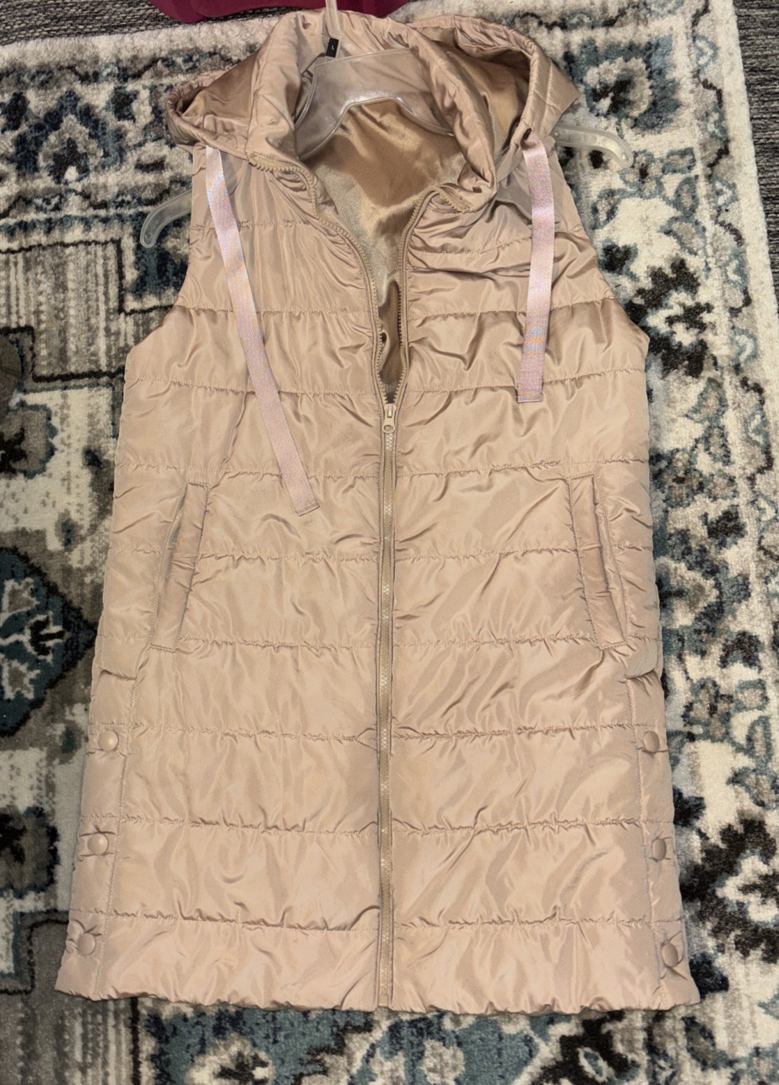 BUNDLE :Khaki Long Vest & Briggs, New York : Vintage Floral Skirt-Sz: M