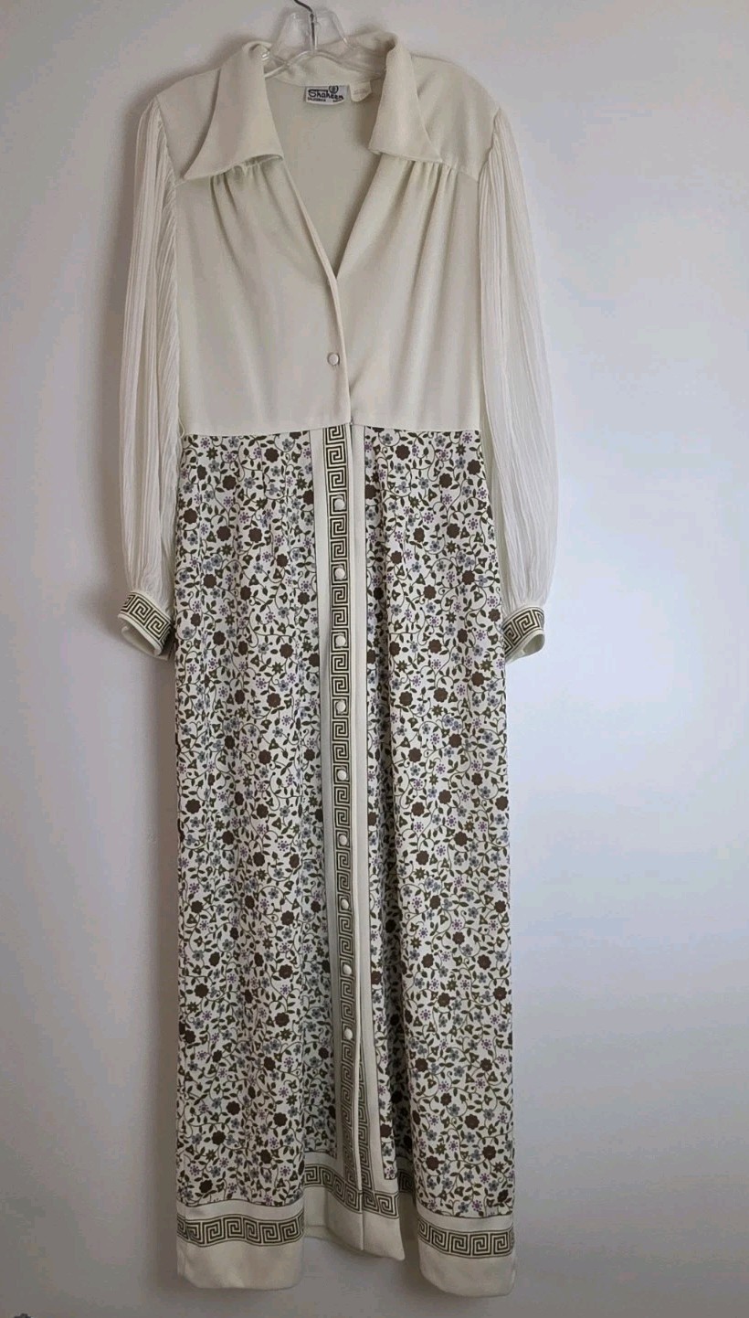 Alfred Shaheen Size 16 California Hawaii Vintage VTG Floral Sheer Sleeve…