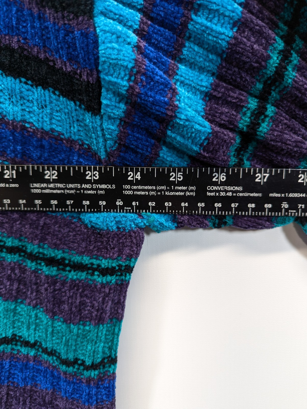 Just for women Vintage Green Blue Stripes Plus size sweater 2X Pullover