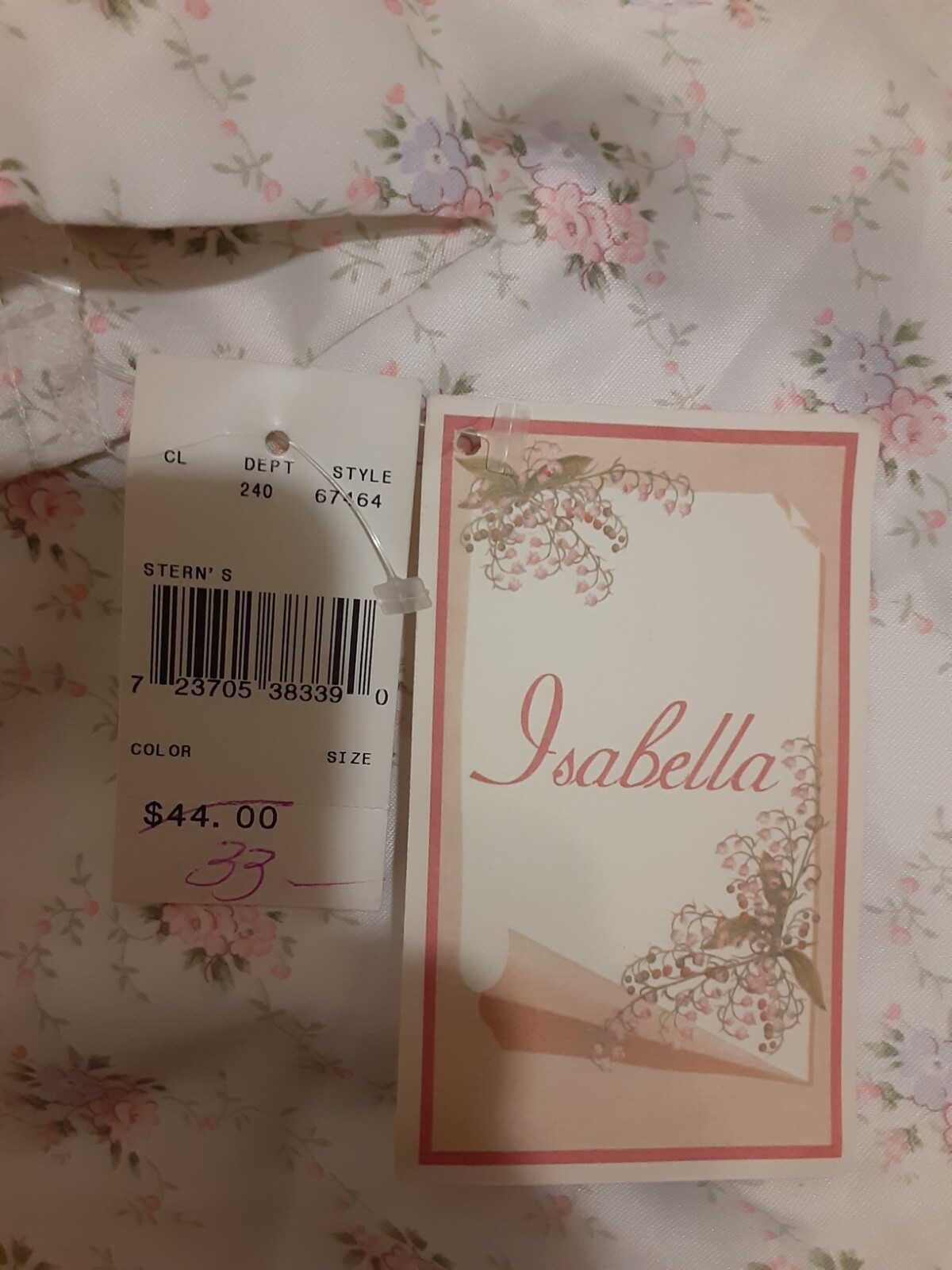 Isabella Vtg.Nightgown Sleepwear Lingerie Size Large Floral Print New