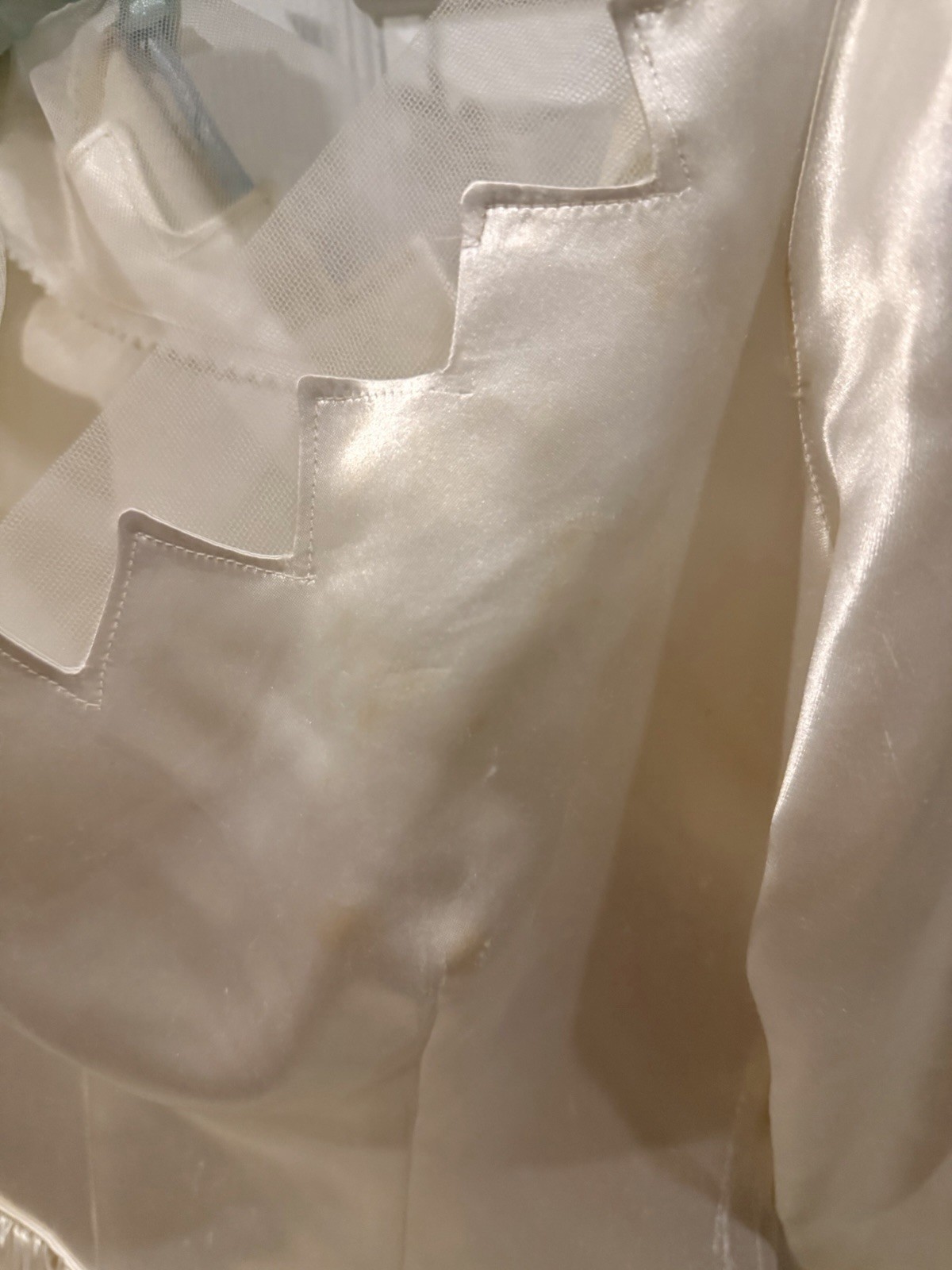 Authentic Vintage 1940s Ivory Liquid Satin Wedding Dress