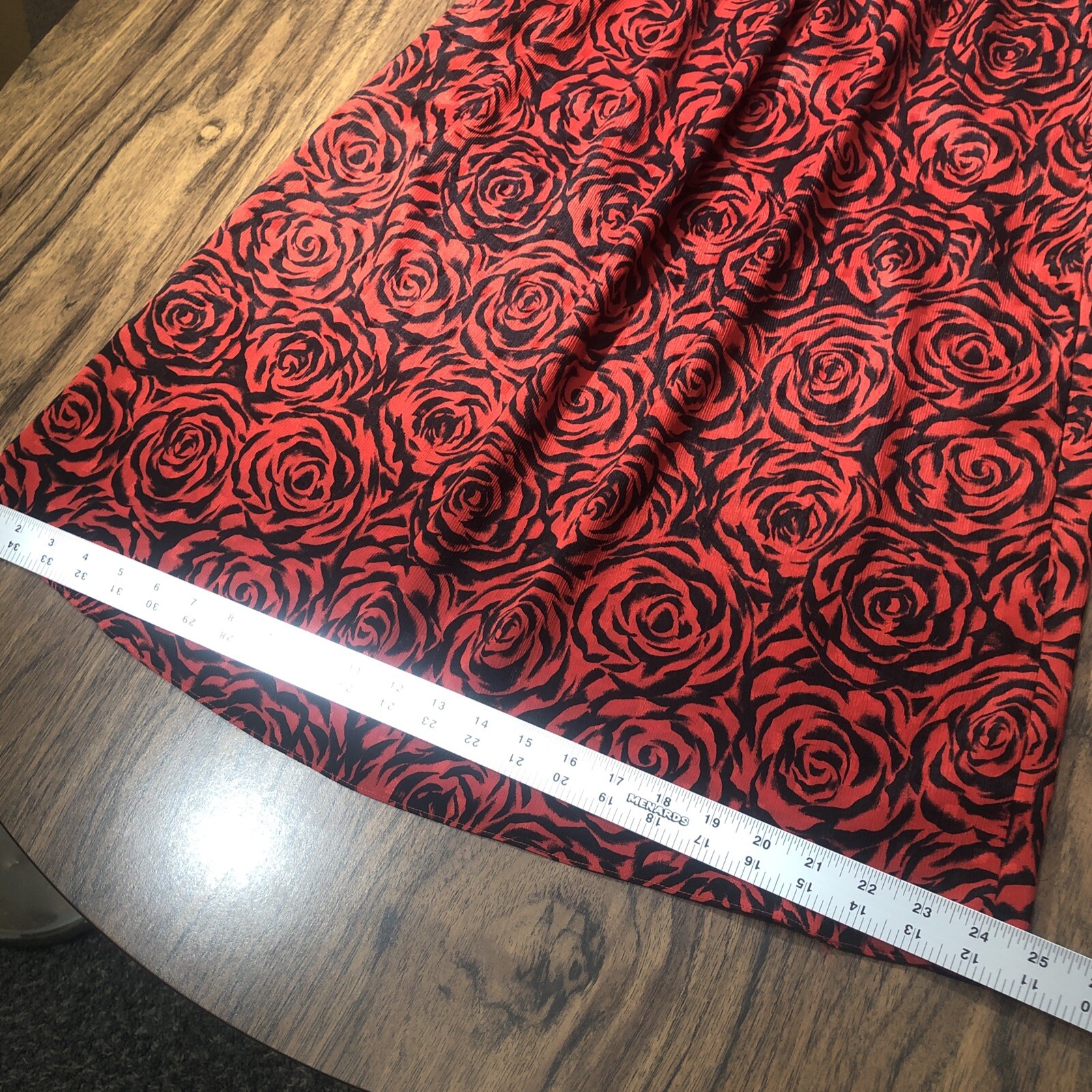 Vintage Carriage Court Evening Dress Red Roses Pockets Elastic Waist READ SIZE