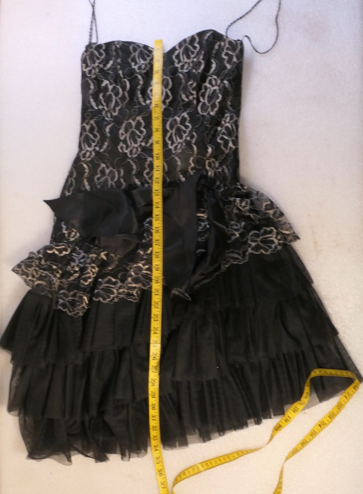 VINTAGE WOMANS 1950’S ROCK N ROLL PUNK CHIFFON DRESS BLACK FLORAL SIZE ?