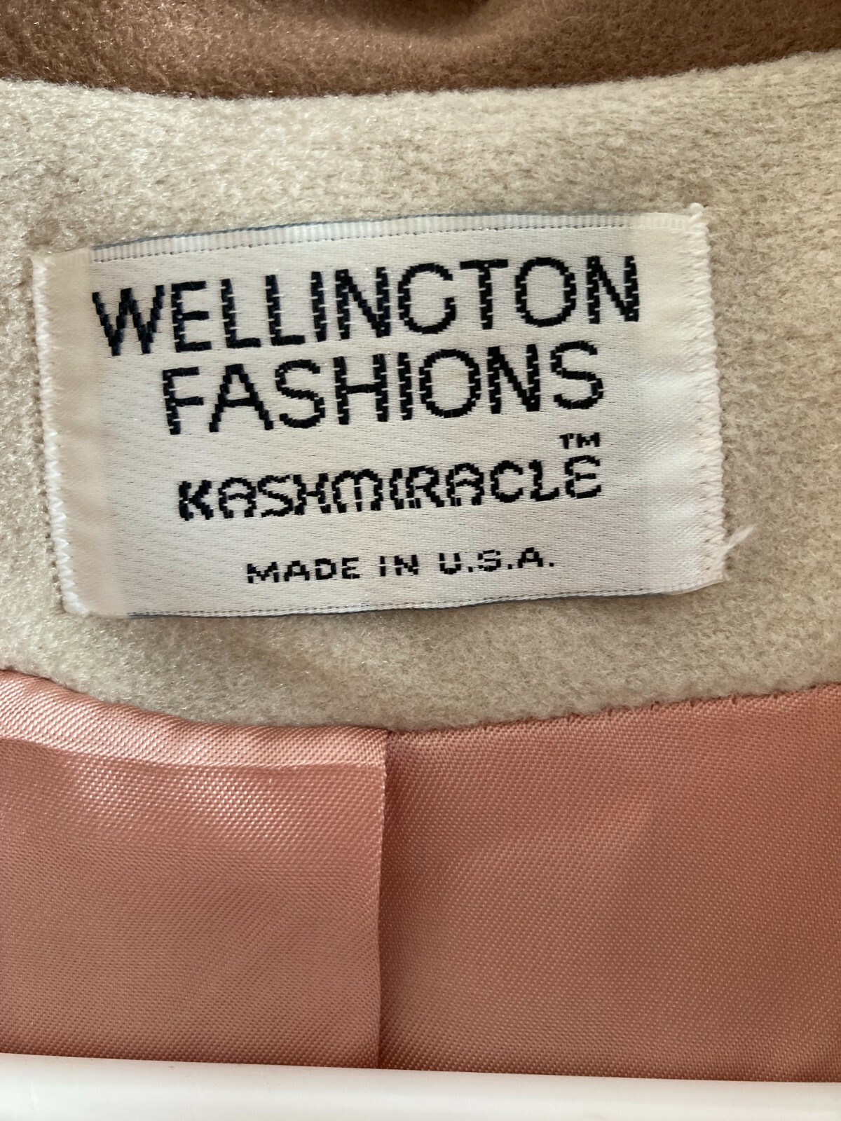 Wellington Fashions Dress Coat Jacket Camel Kashmiracle Lined Vintage Medium