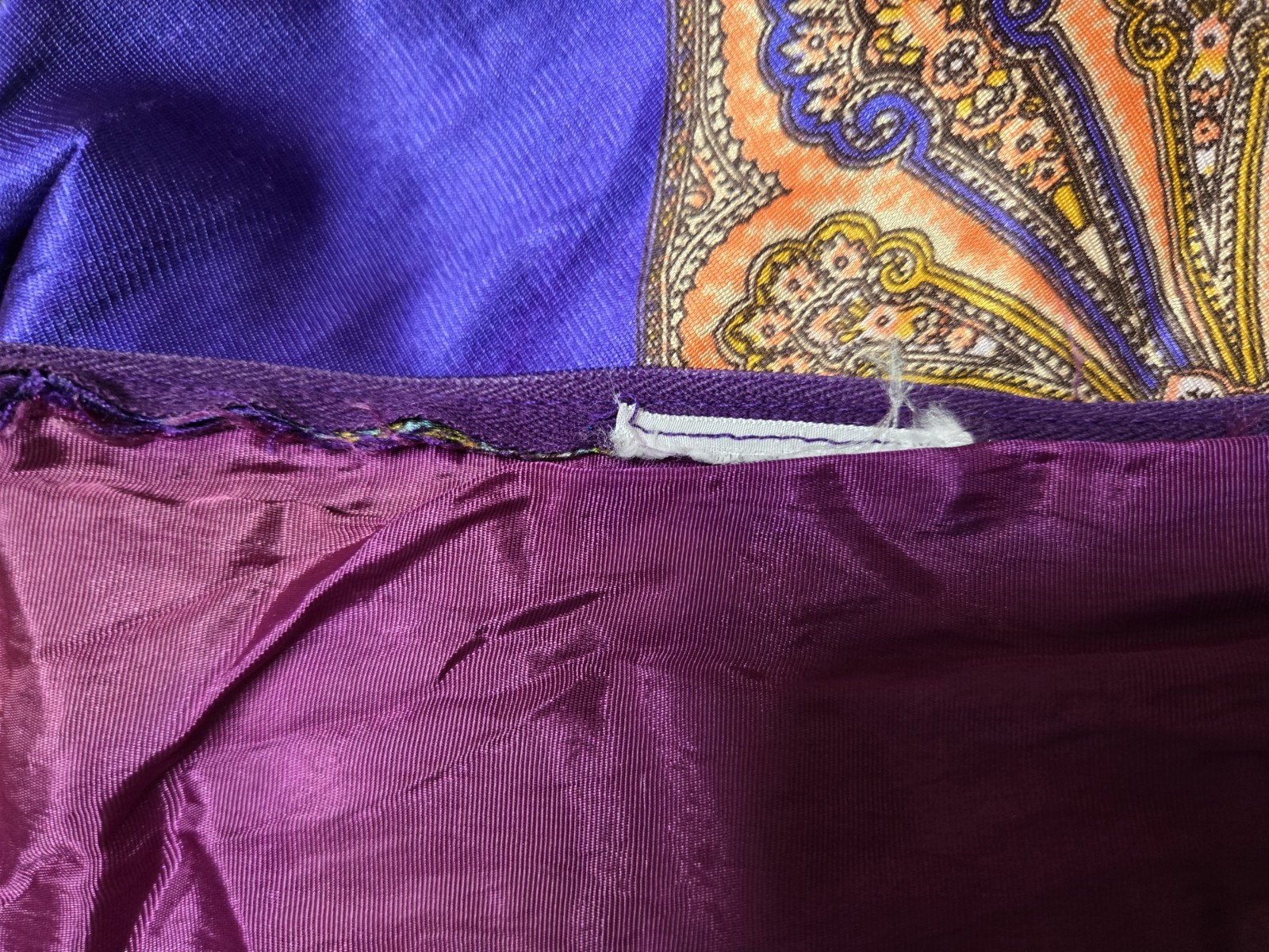 Vintage 60s 70s Elinor Gay Purple Abstract print Dress